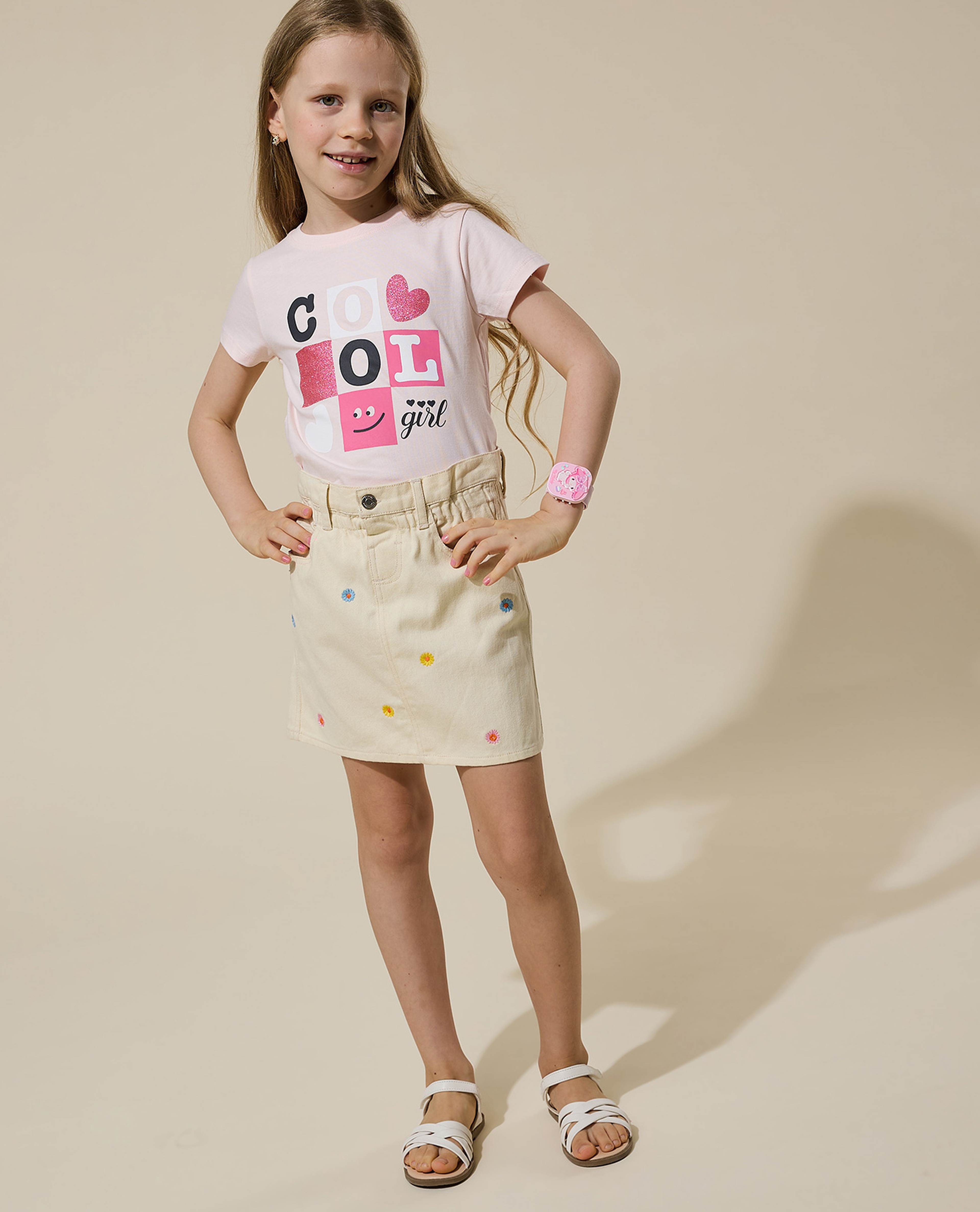 Graphic Print T-Shirt with Crew Neck and Short Sleeves