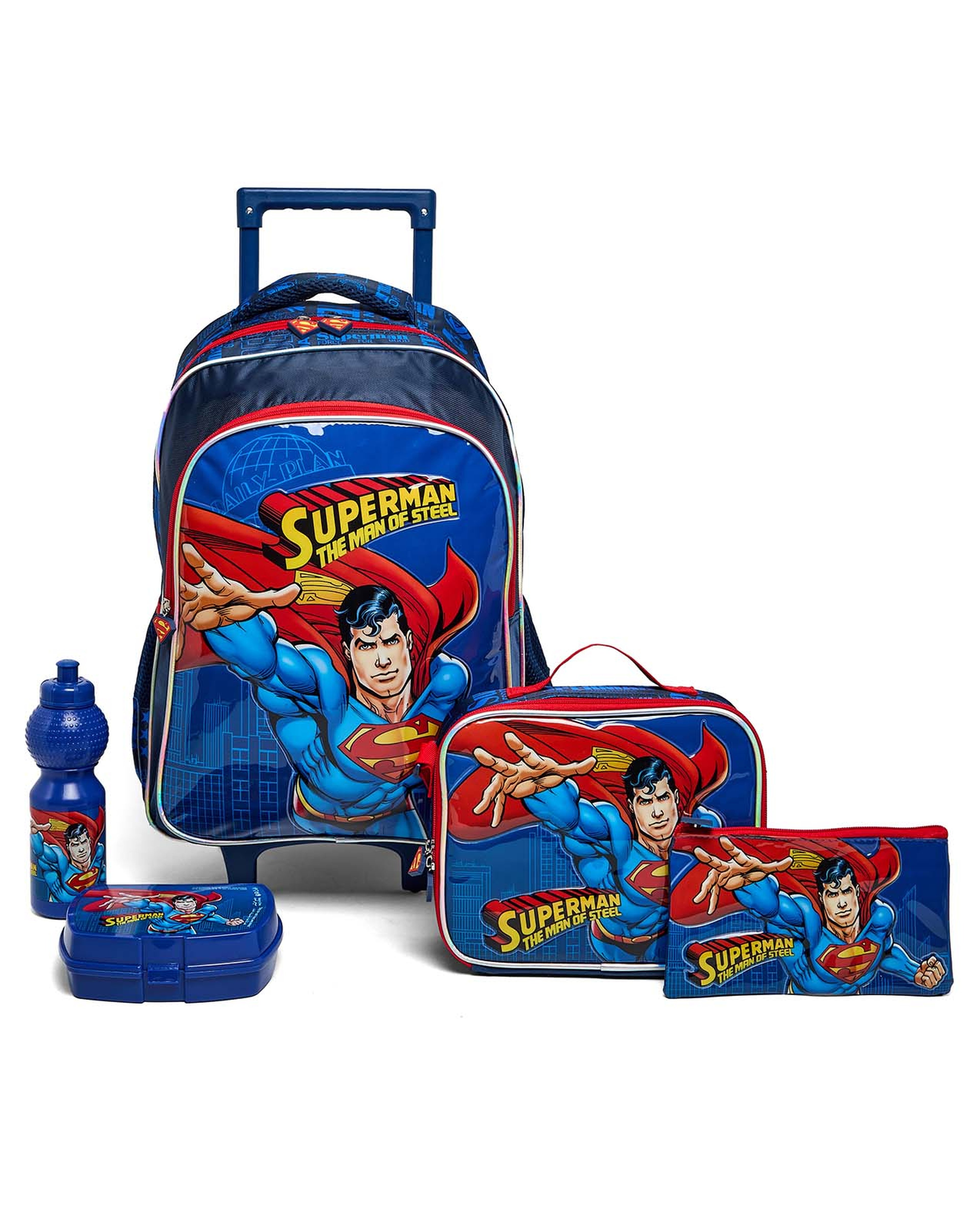 طقم حقيبة مدرسية ترولي سوبرمان 18 بوصة