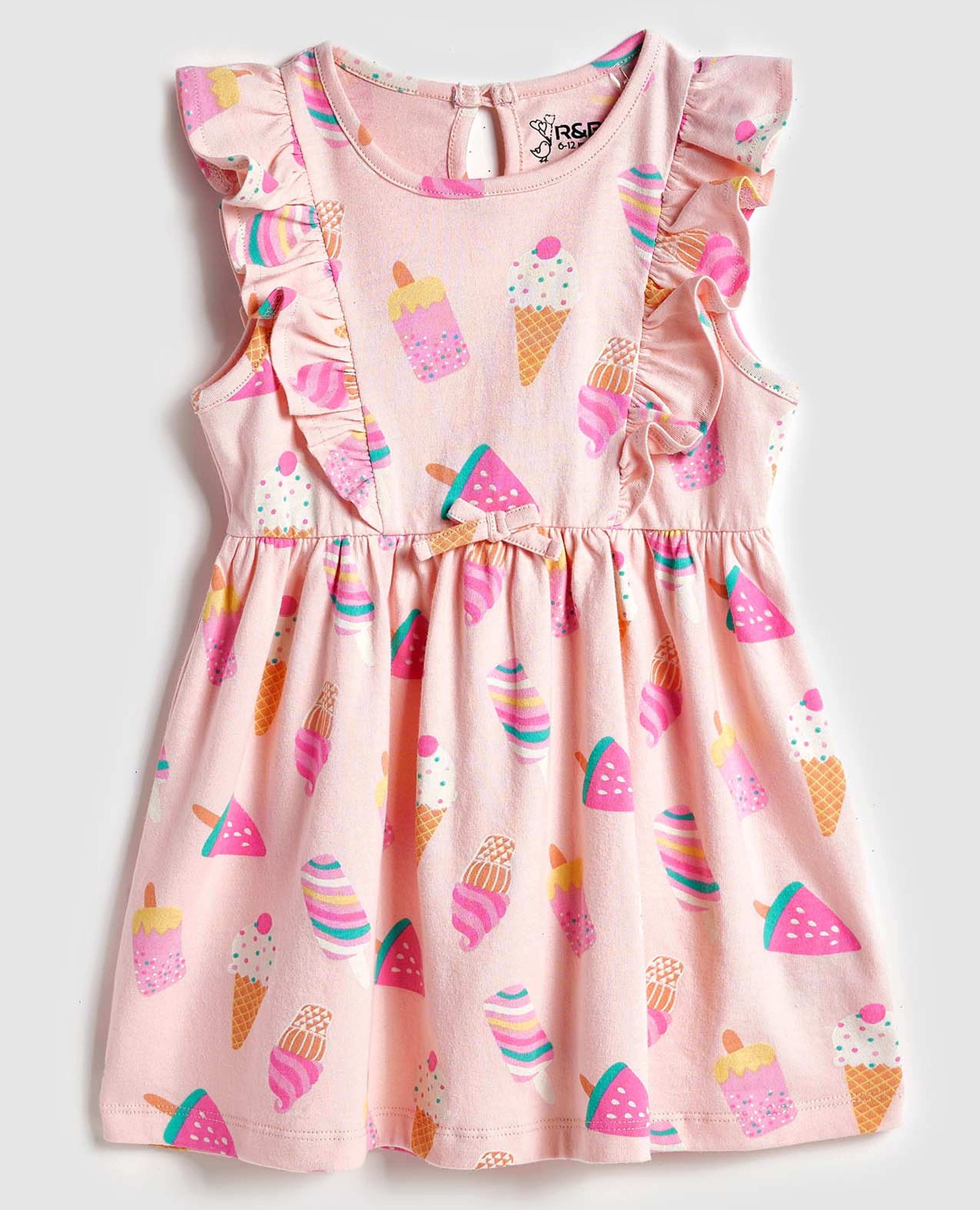 فستان بدون أكمام بقصة واسعة وطبعة