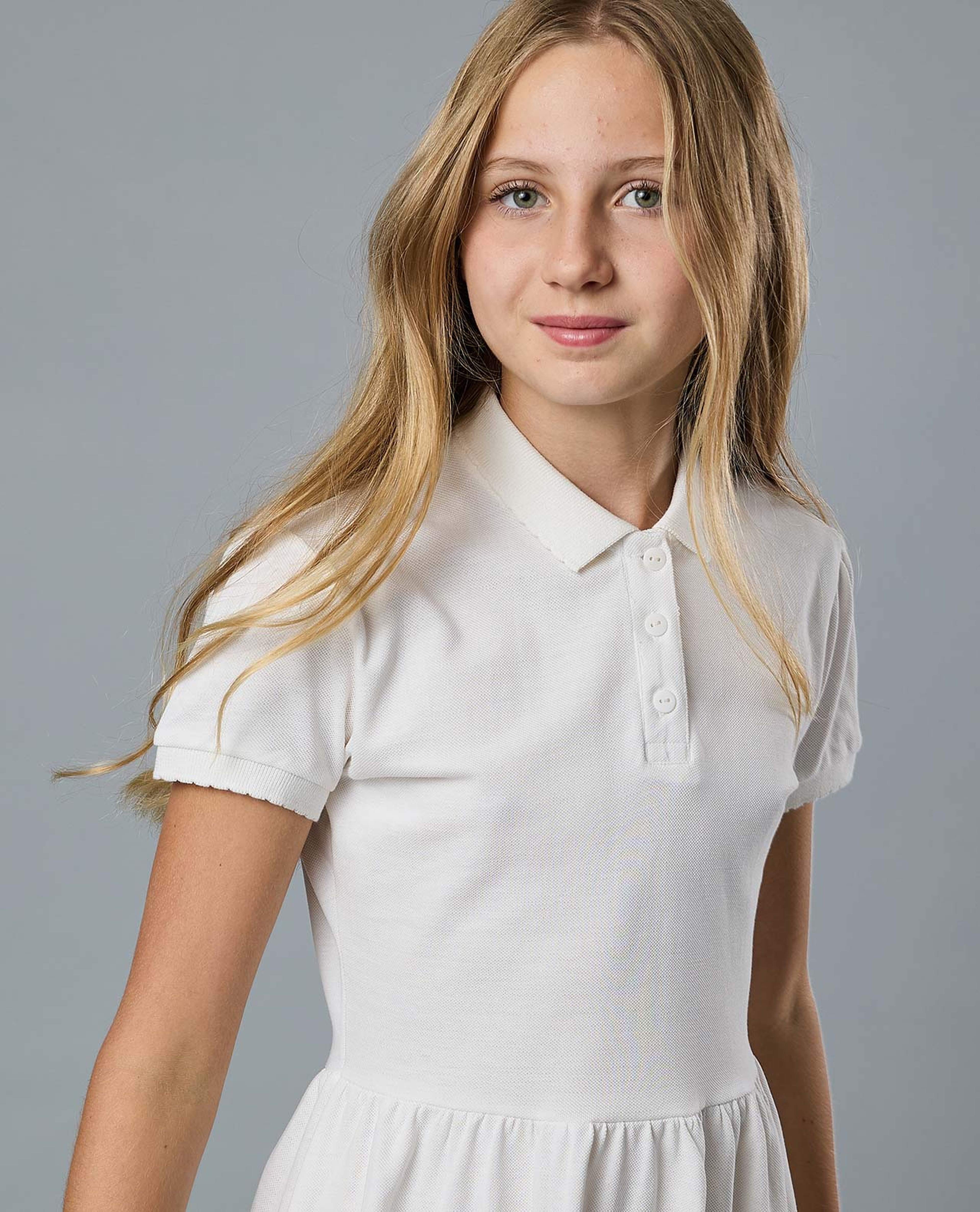 Solid Polo Dress with Short Sleeves