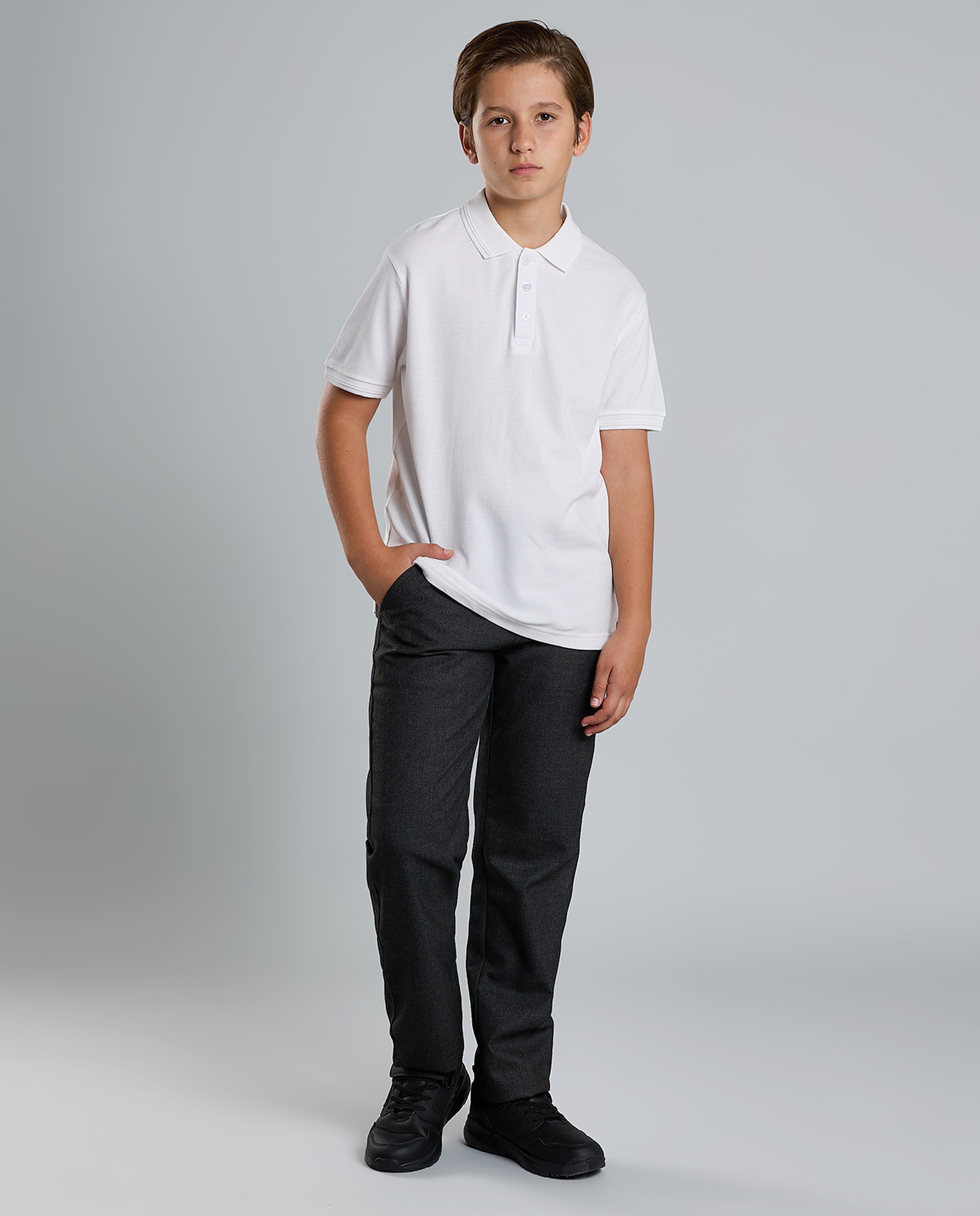 2 Pack Solid Polo T-Shirts with Short Sleeves