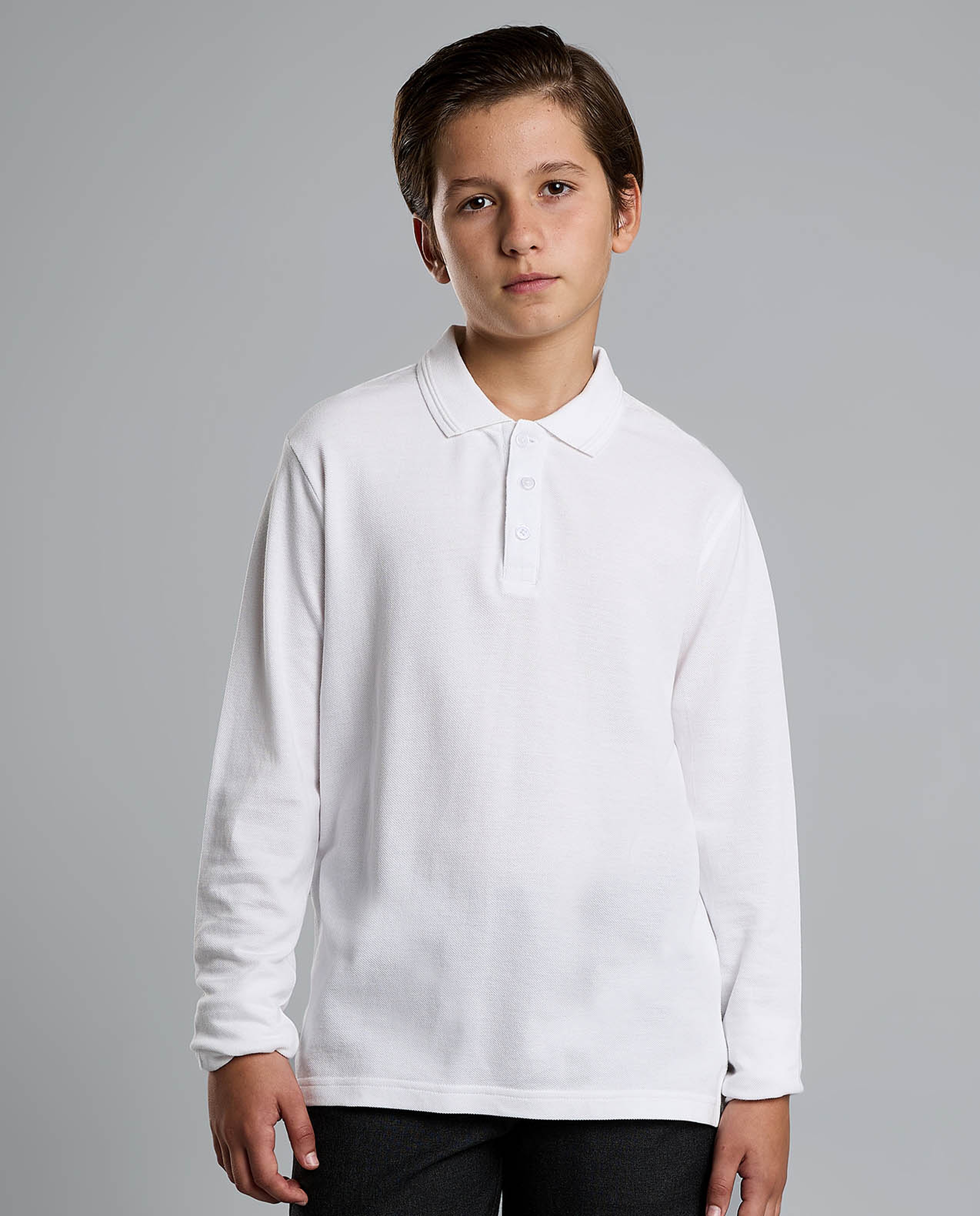 2 Pack Solid Polo T-Shirts with Long Sleeves