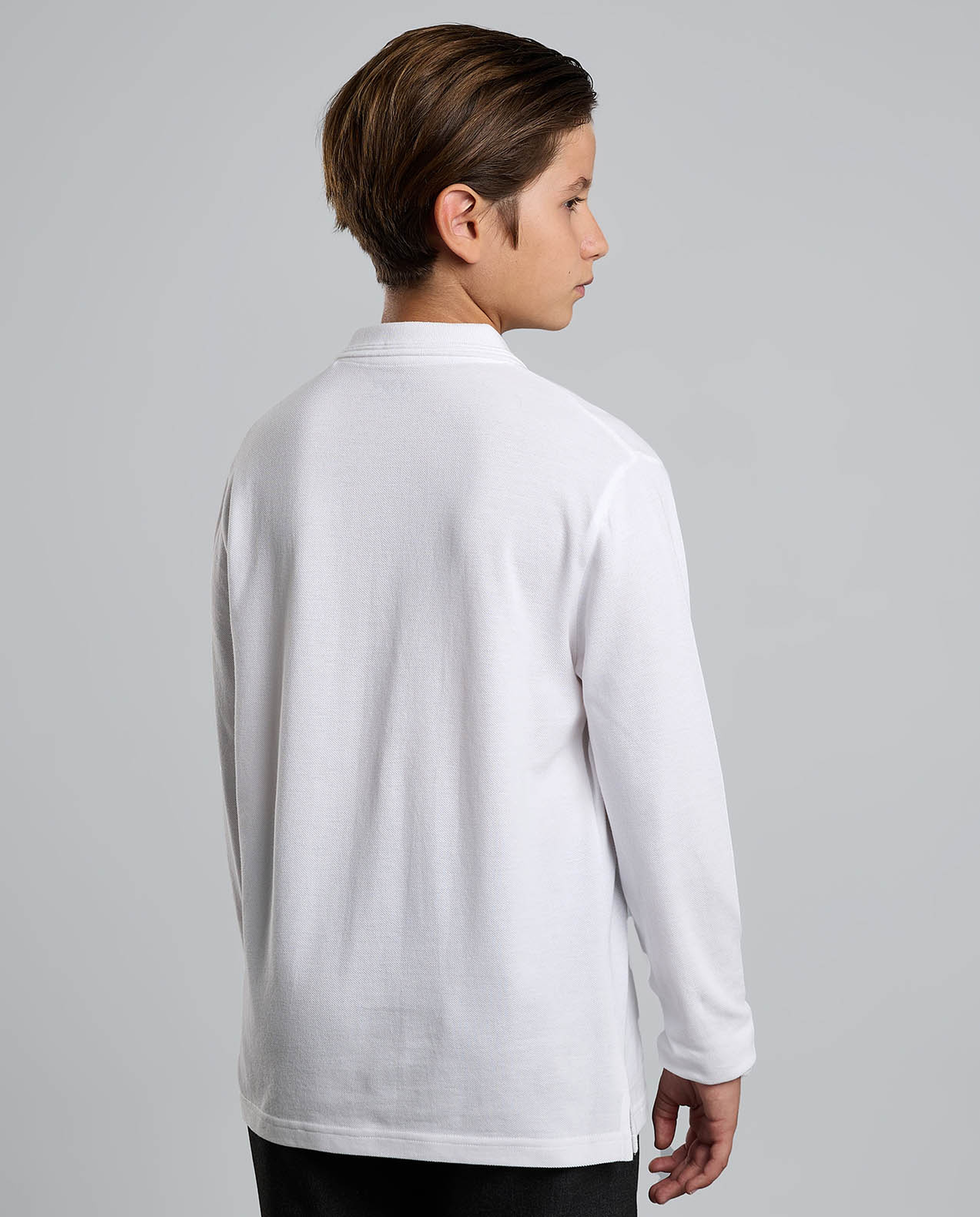 2 Pack Solid Polo T-Shirts with Long Sleeves