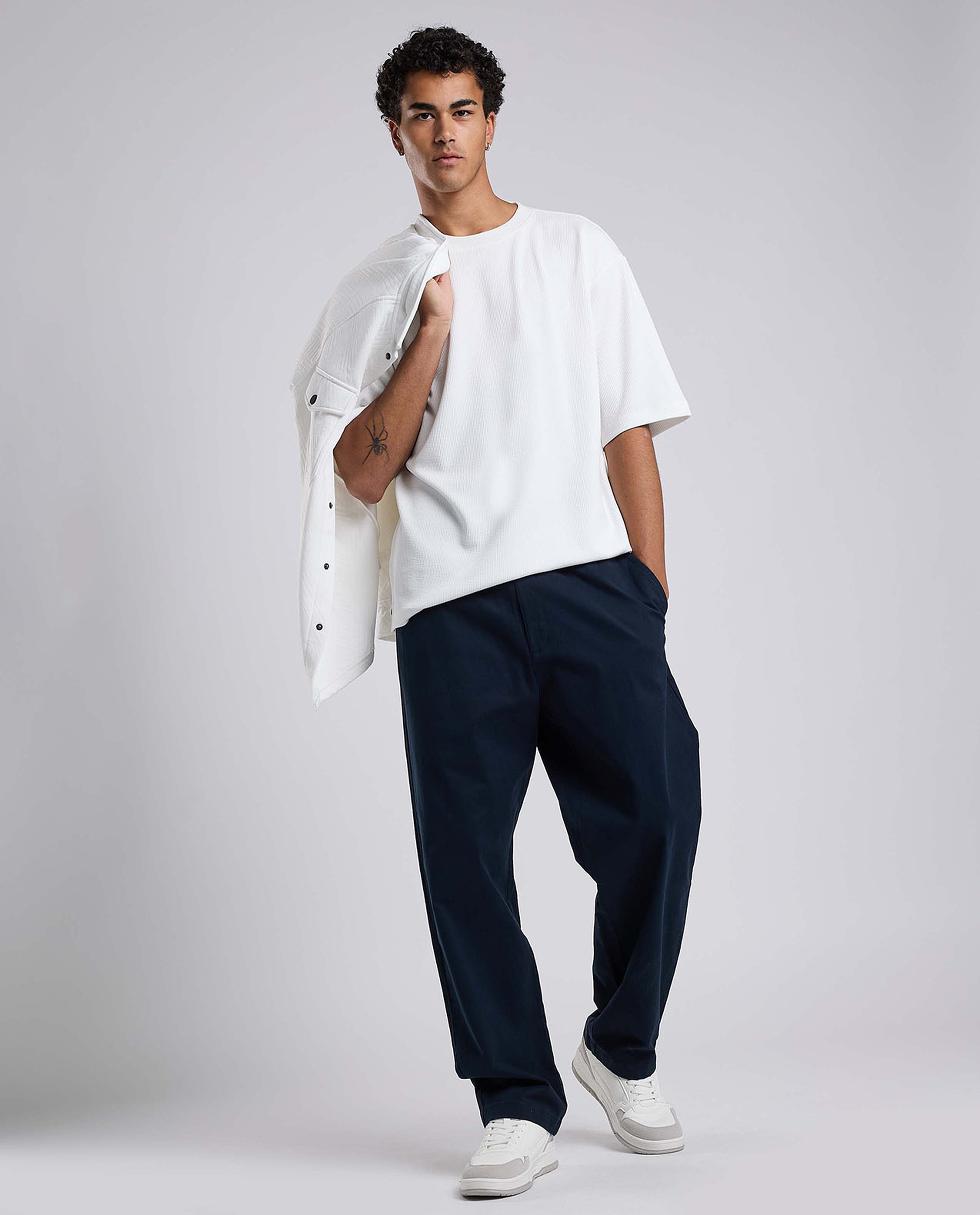 Textured T-Shirt with Crew Neck and Short Sleeves