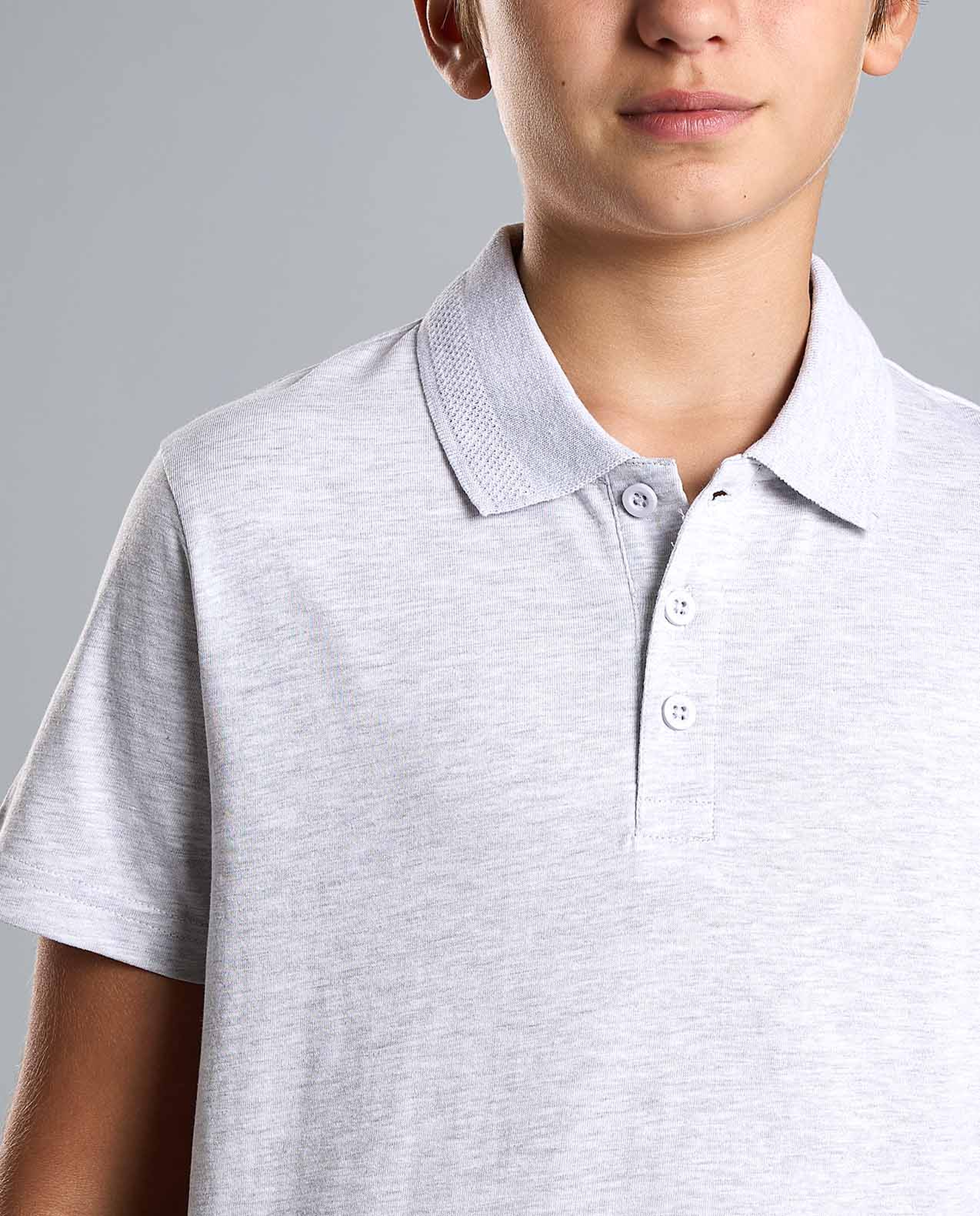 Solid Polo T-Shirt with Crew Neck and Short Sleeves