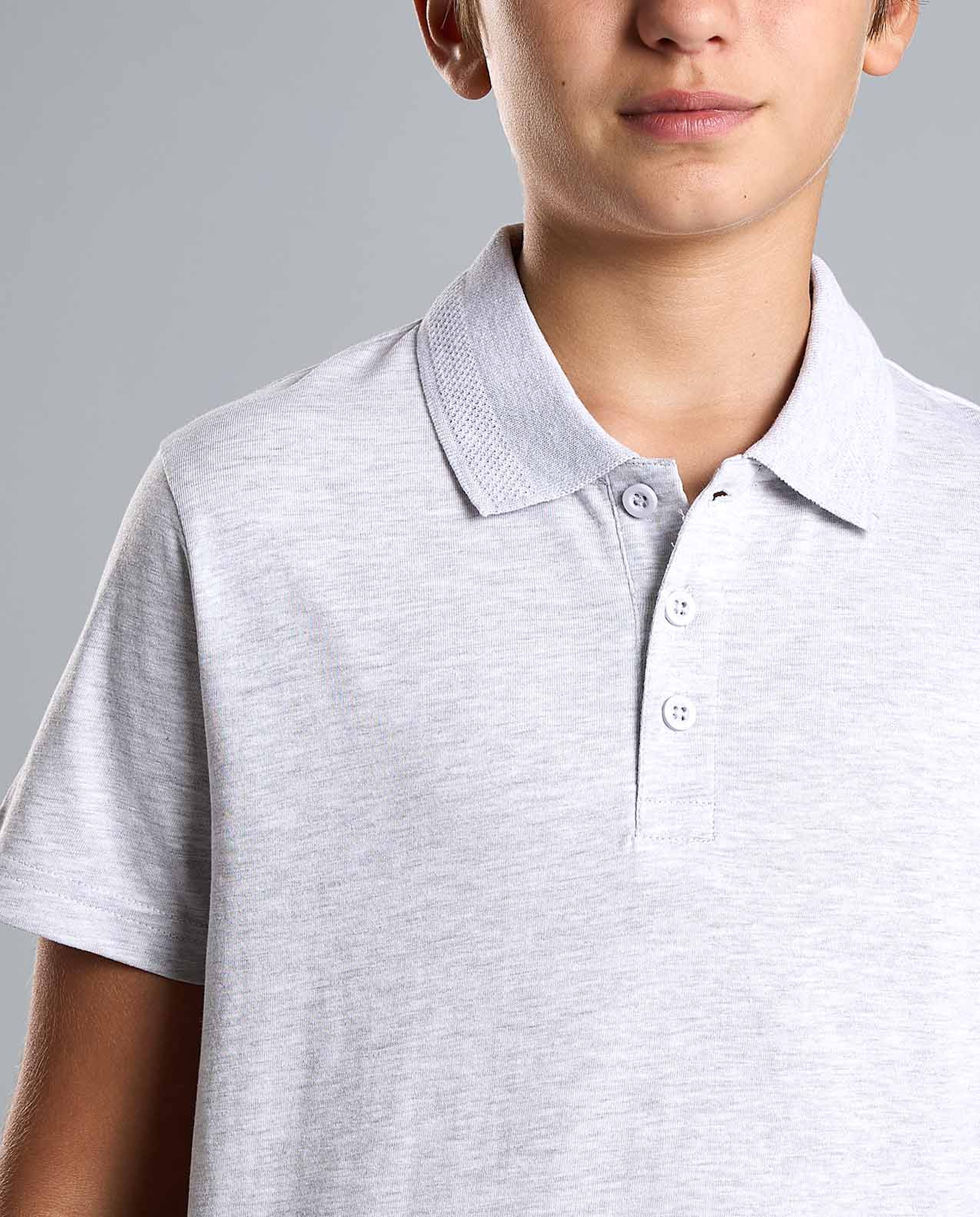 Solid Polo T-Shirt with Crew Neck and Short Sleeves