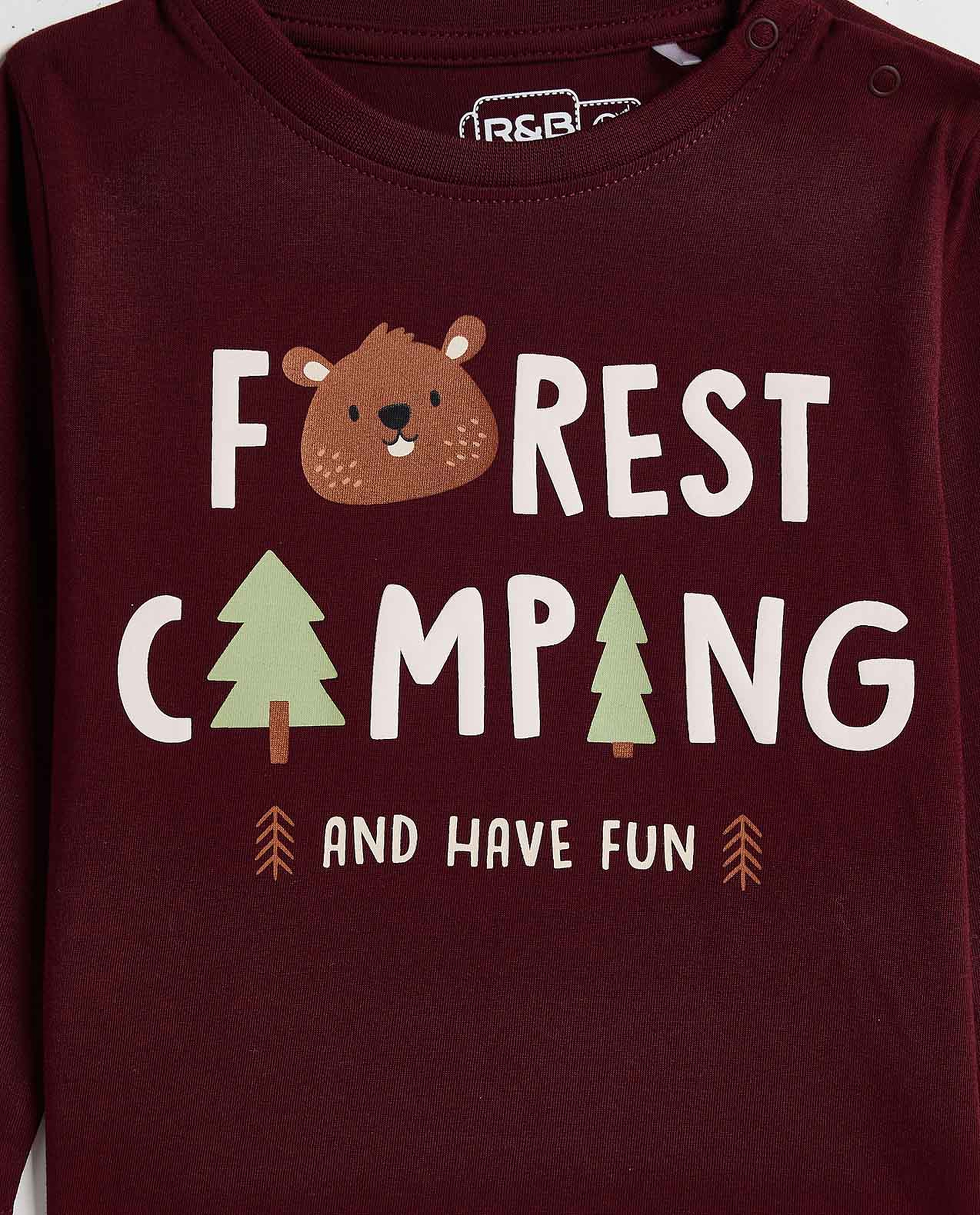 Printed T-Shirt with Crew Neck and Long Sleeves