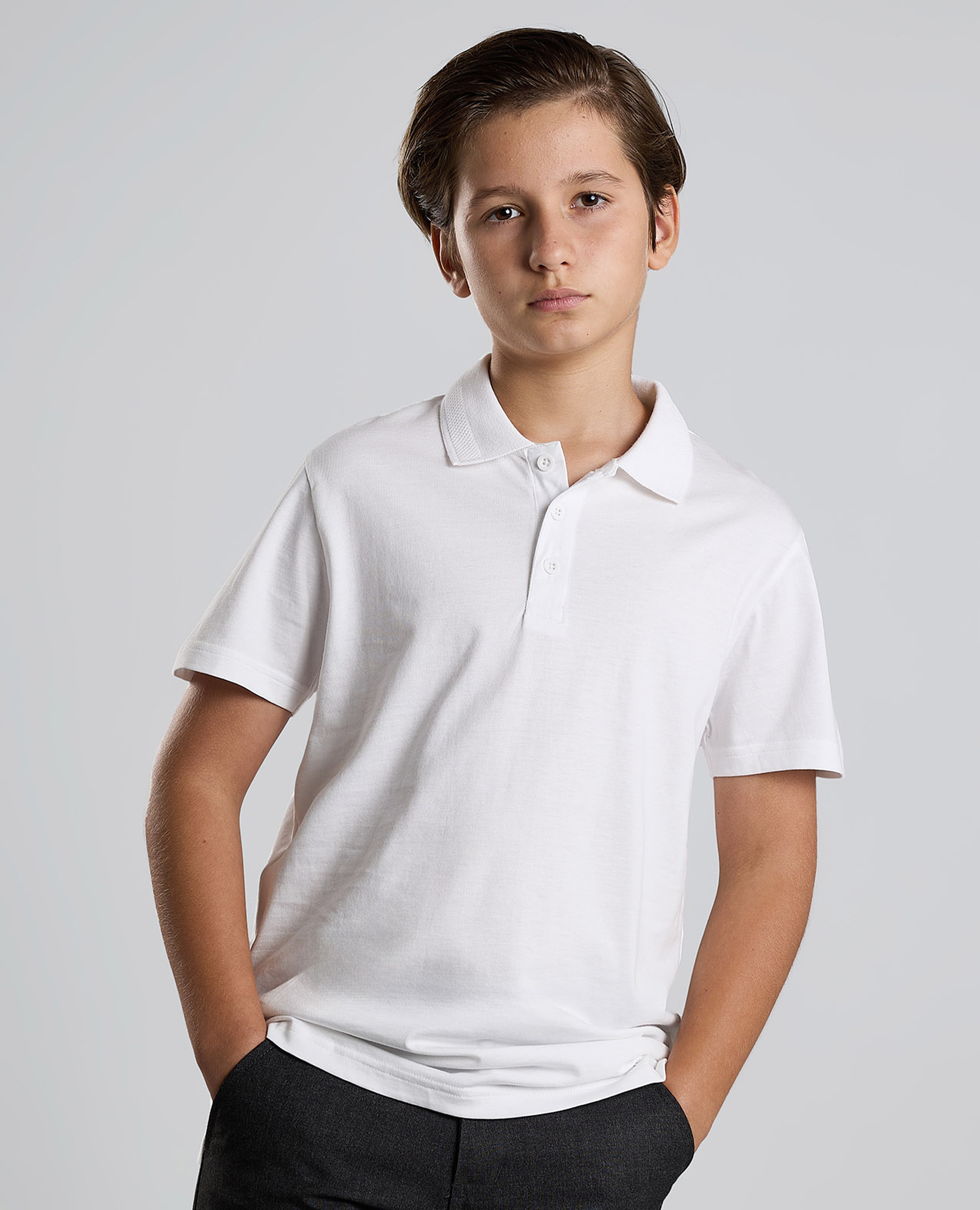Solid Polo T-Shirt with Short Sleeves