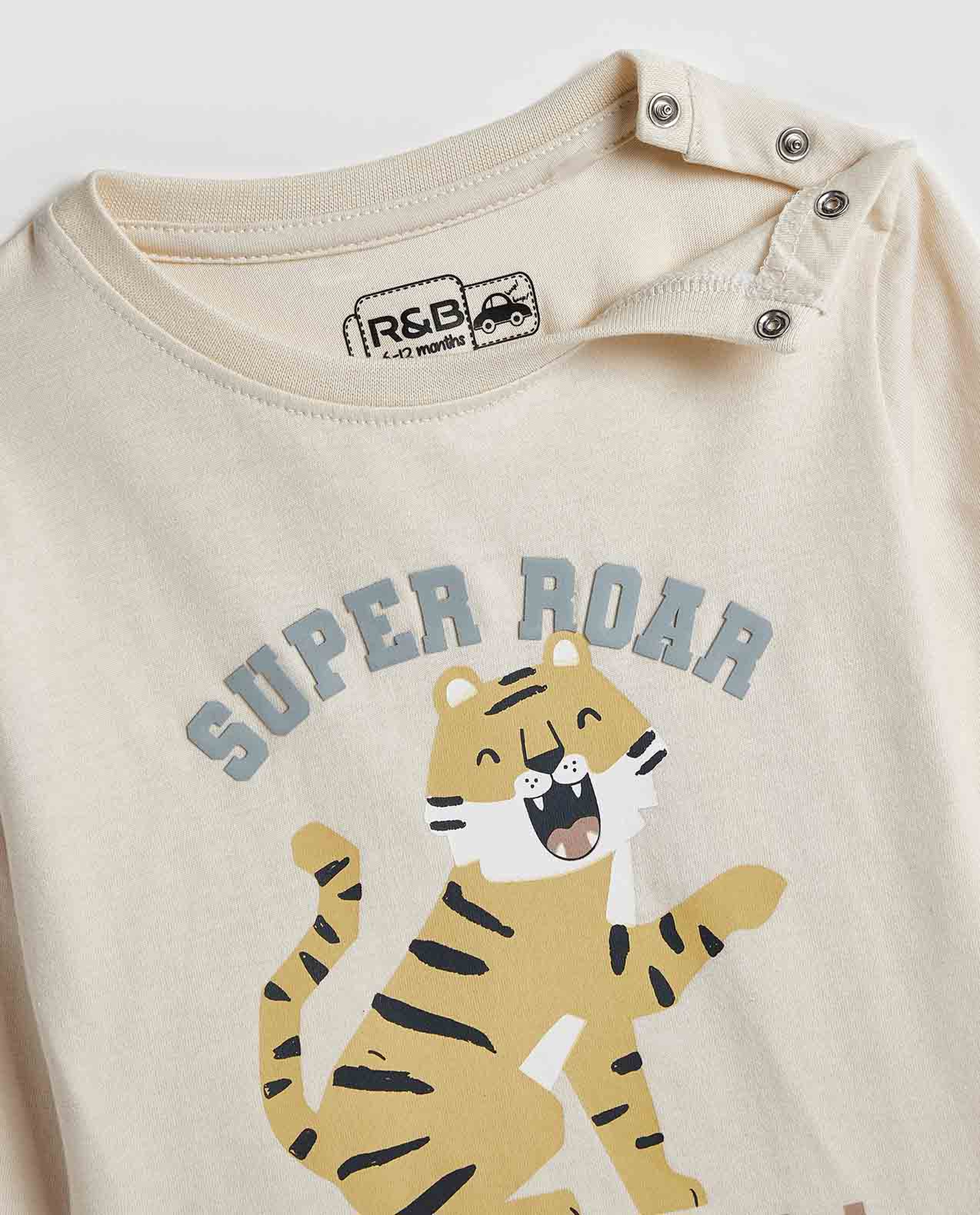 Printed T-Shirt with Crew Neck and Long Sleeves