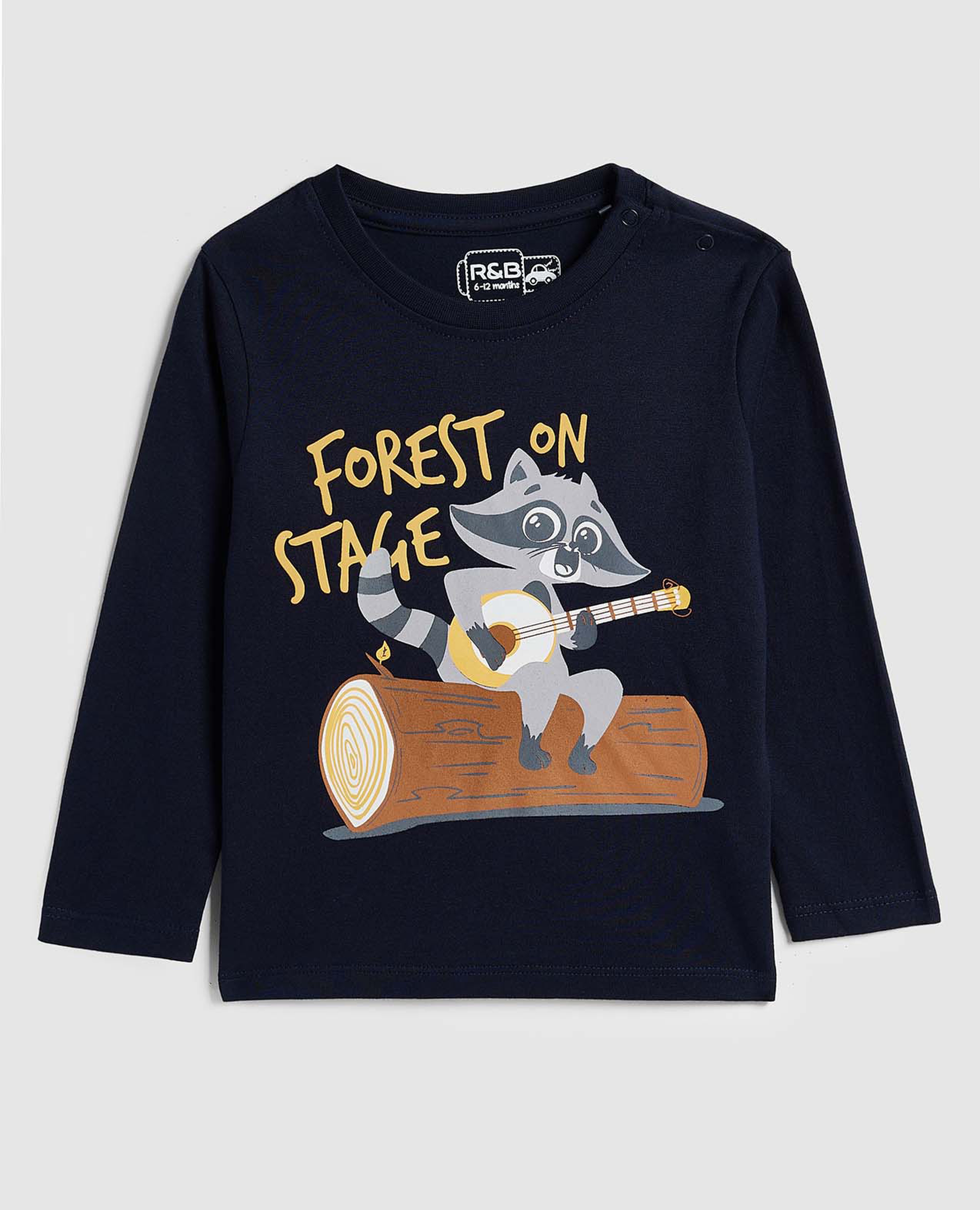 Printed T-Shirt with Crew Neck and Long Sleeves