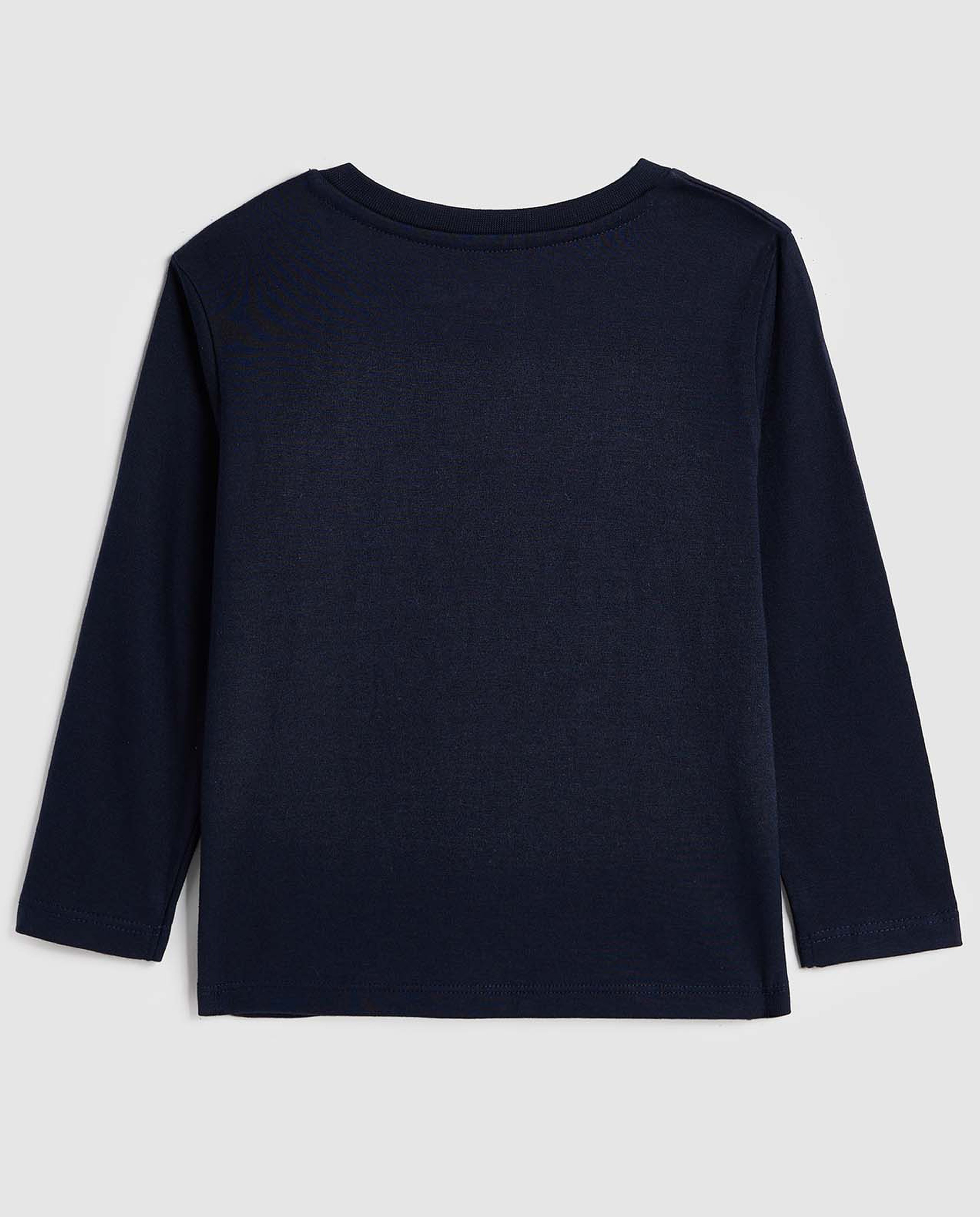 Printed T-Shirt with Crew Neck and Long Sleeves