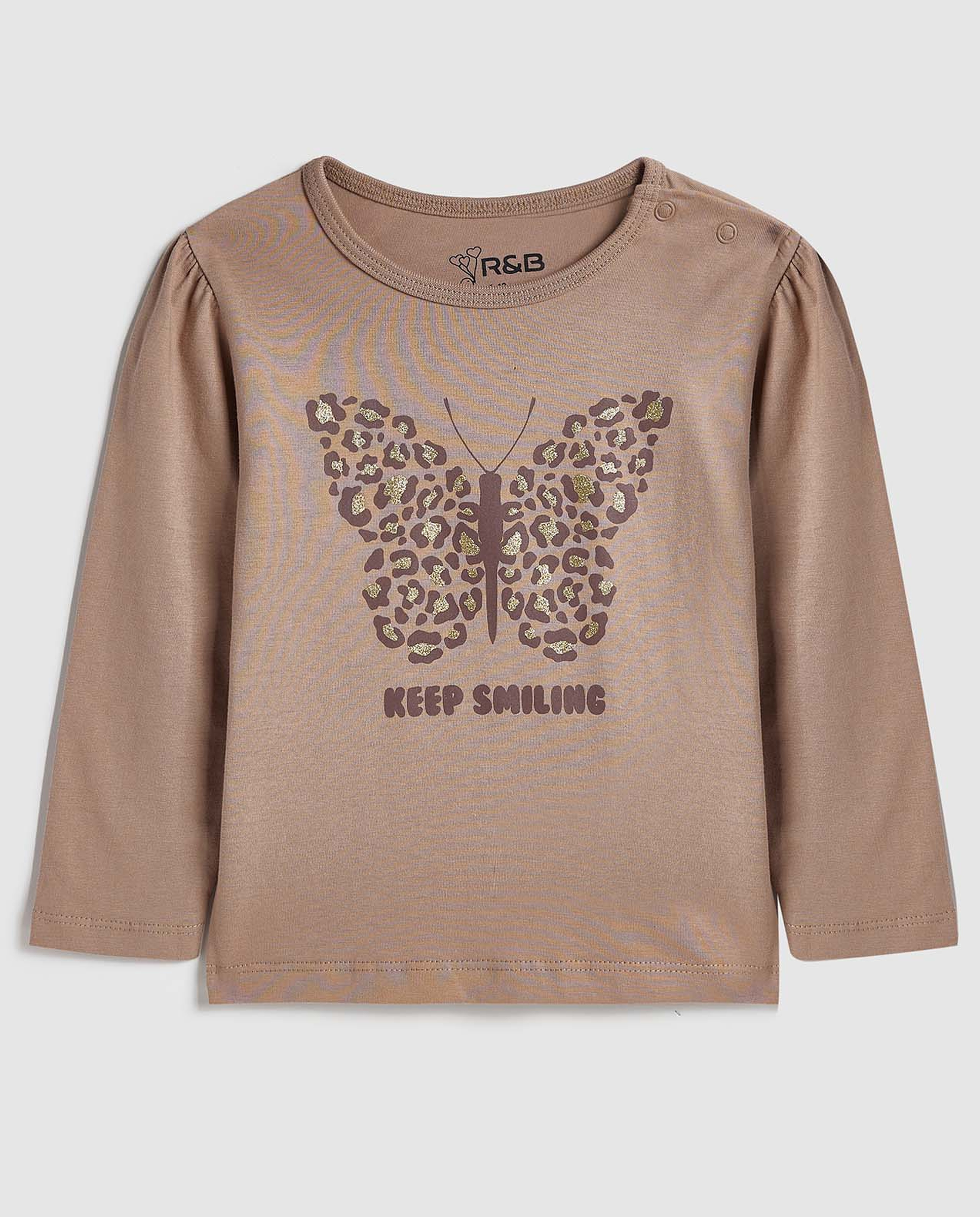 Printed T-Shirt with Crew Neck and Long Sleeves