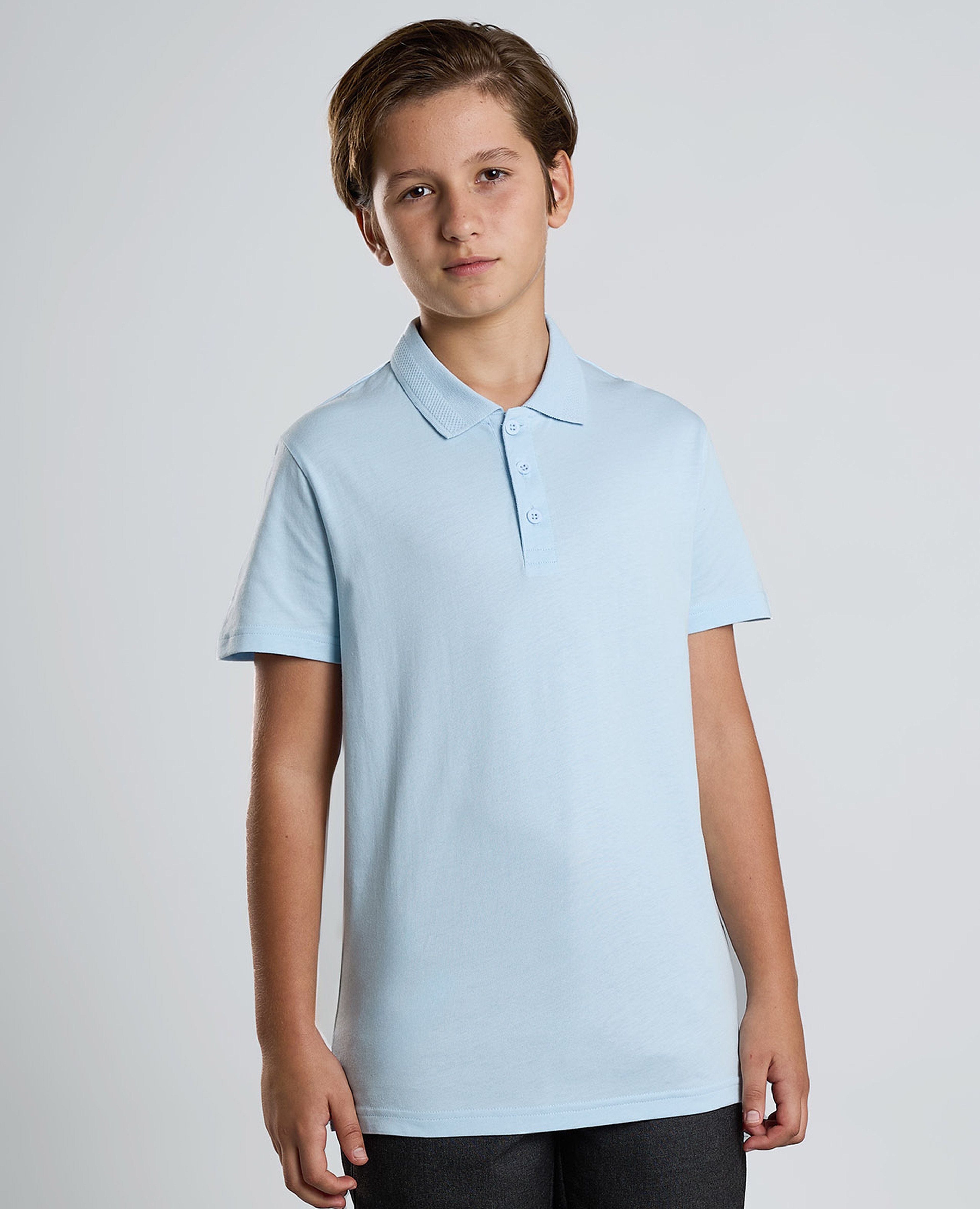 Solid Polo T-Shirt with Short Sleeves