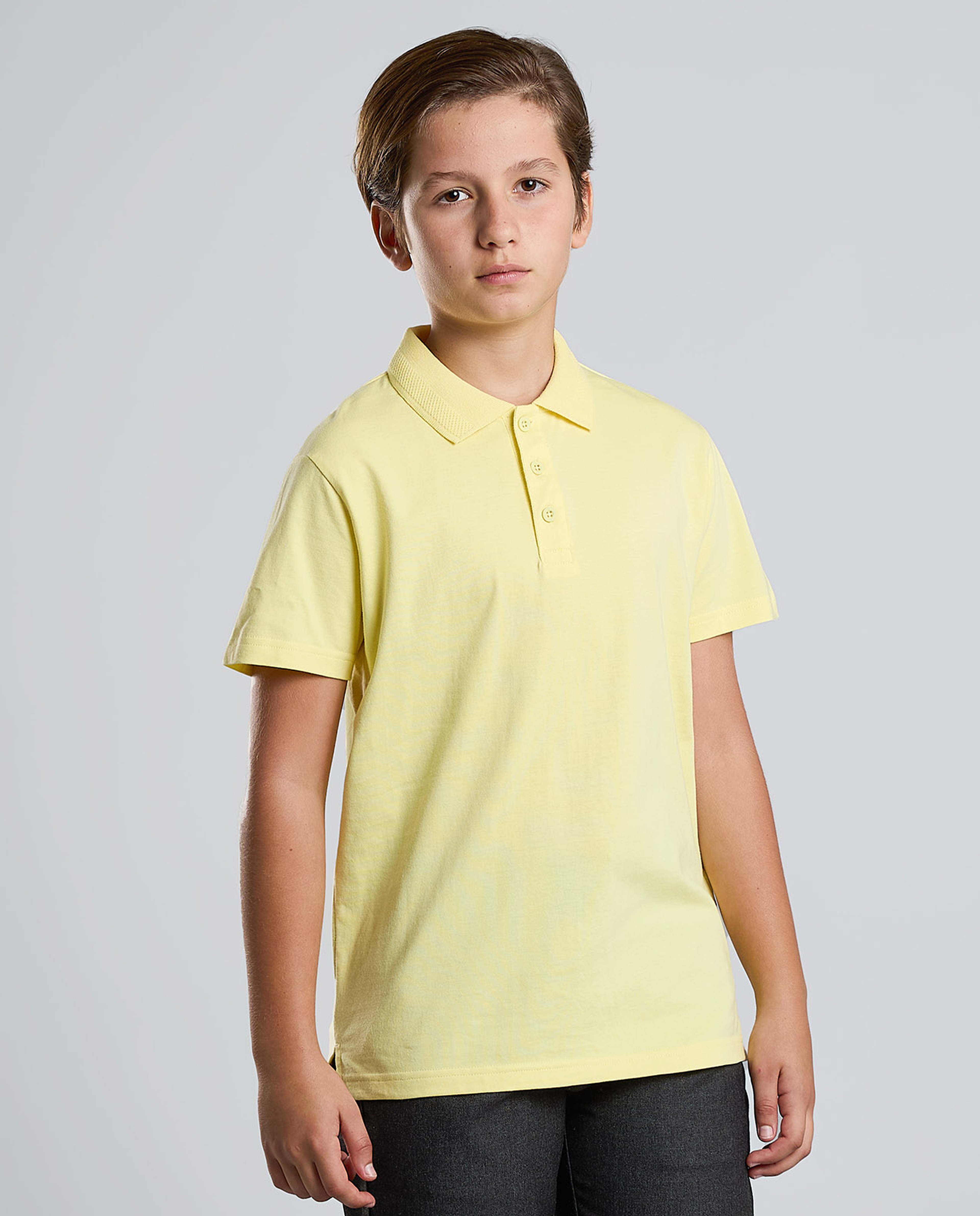 Solid Polo T-Shirt with Short Sleeves