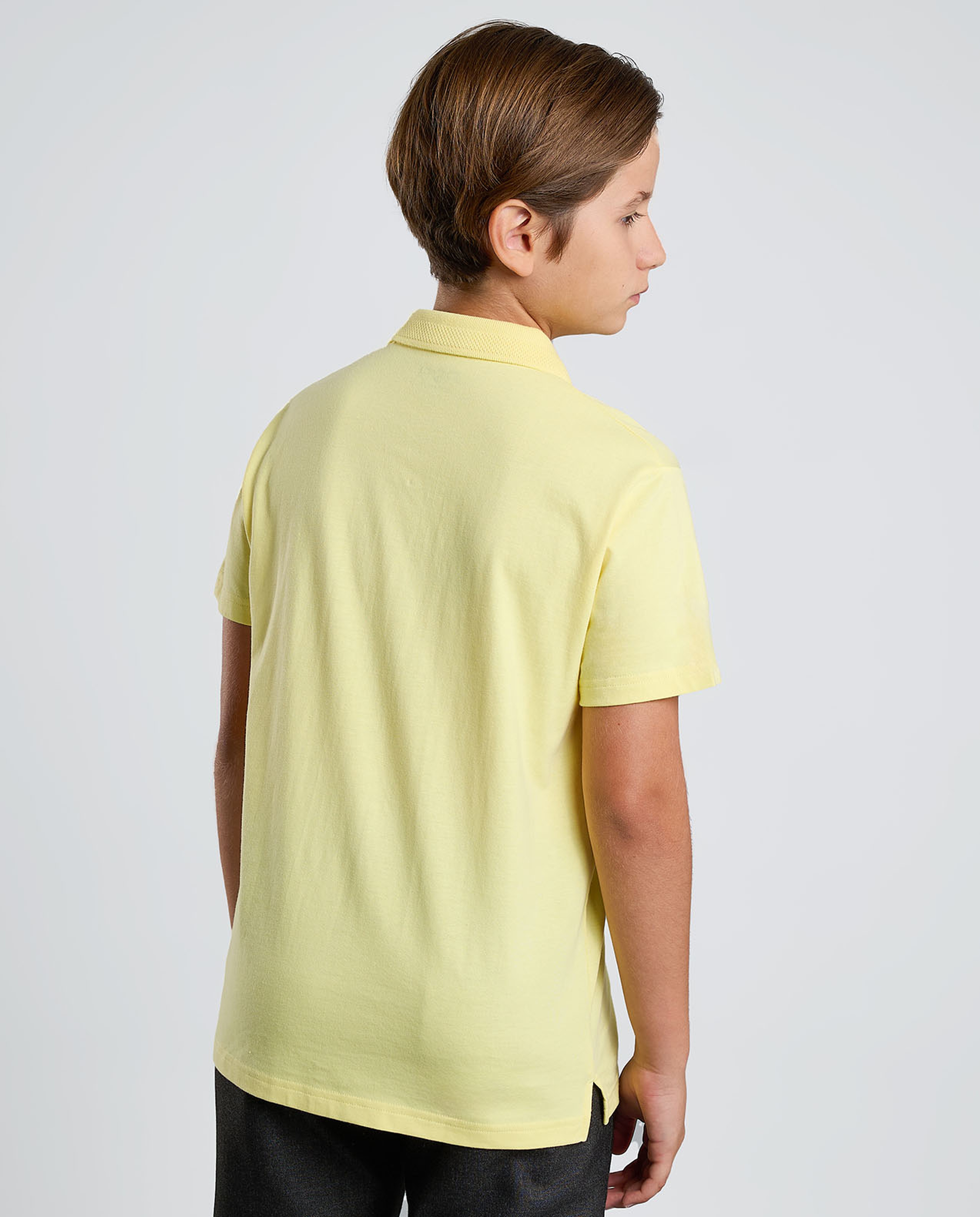 Solid Polo T-Shirt with Short Sleeves