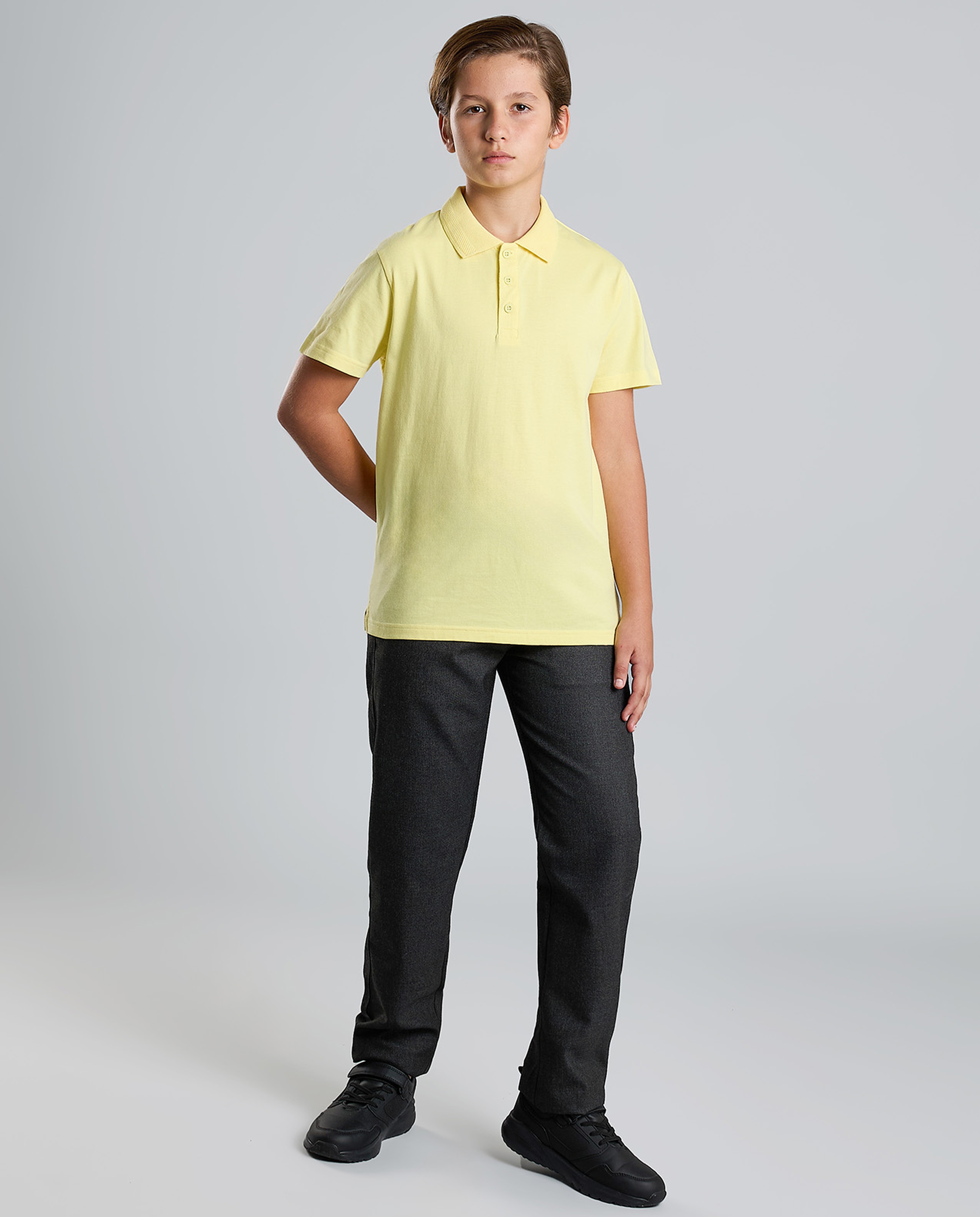Solid Polo T-Shirt with Short Sleeves