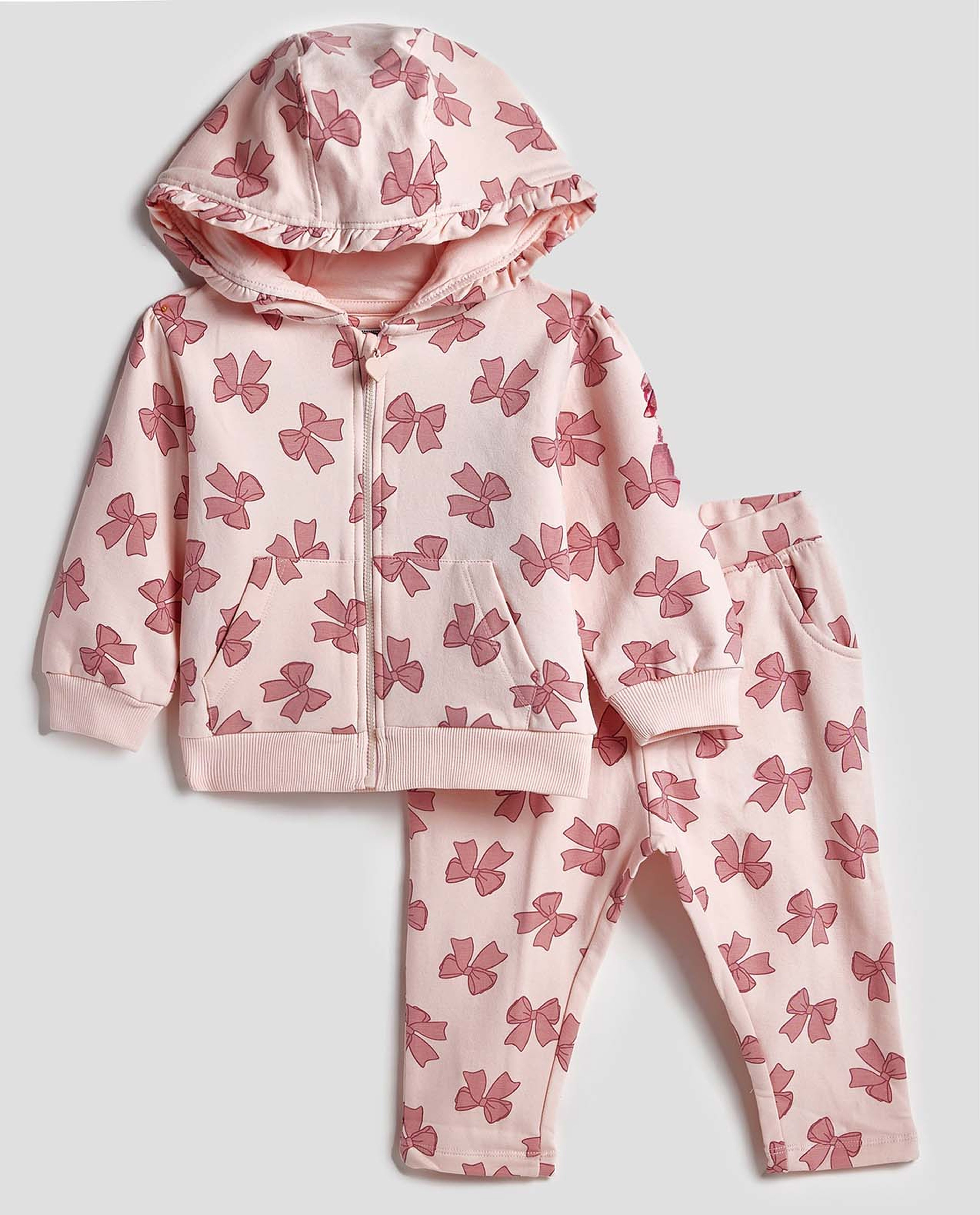 Printed Hooded Clothing Set