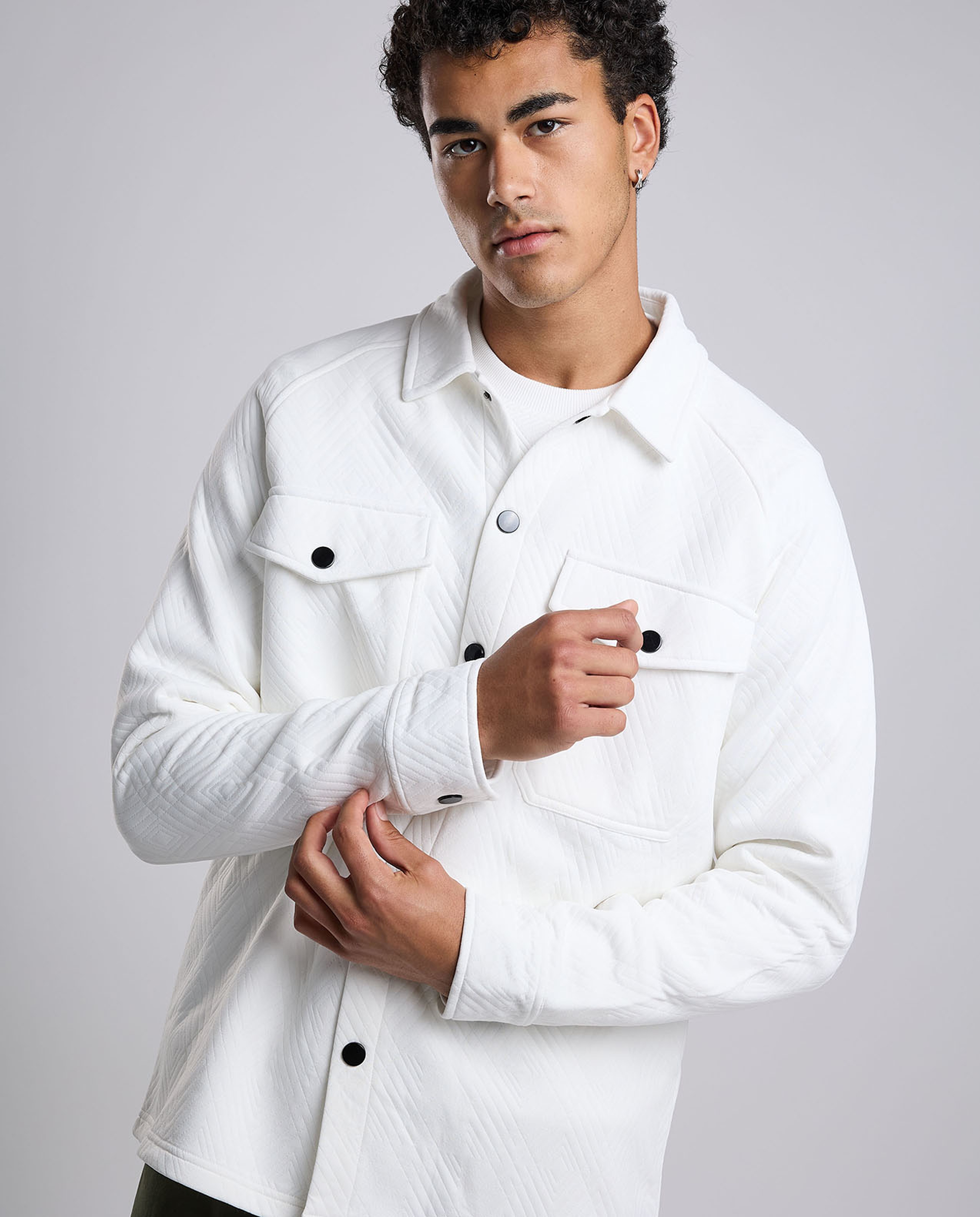 Solid Jacket with Button Closure