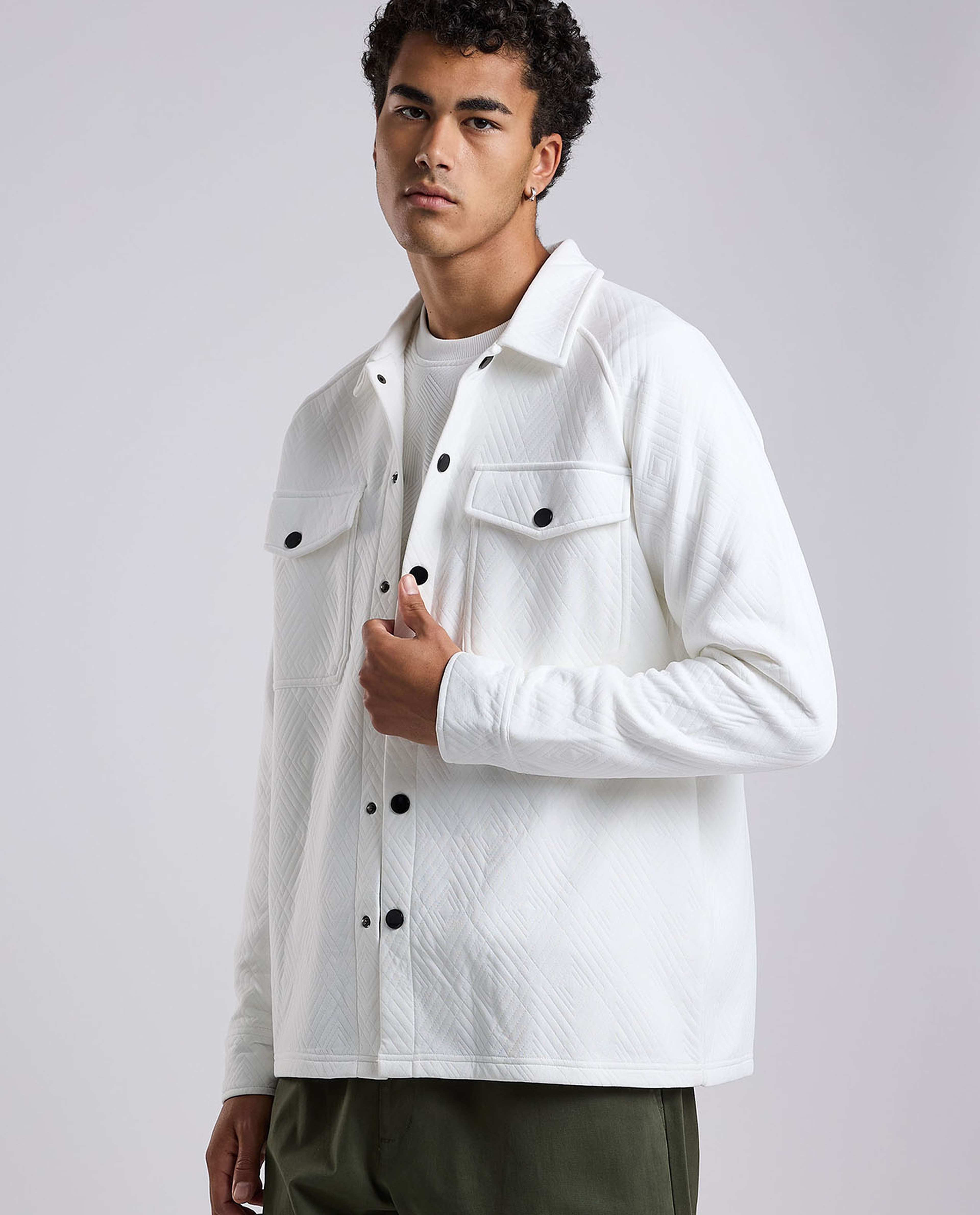 Solid Jacket with Button Closure