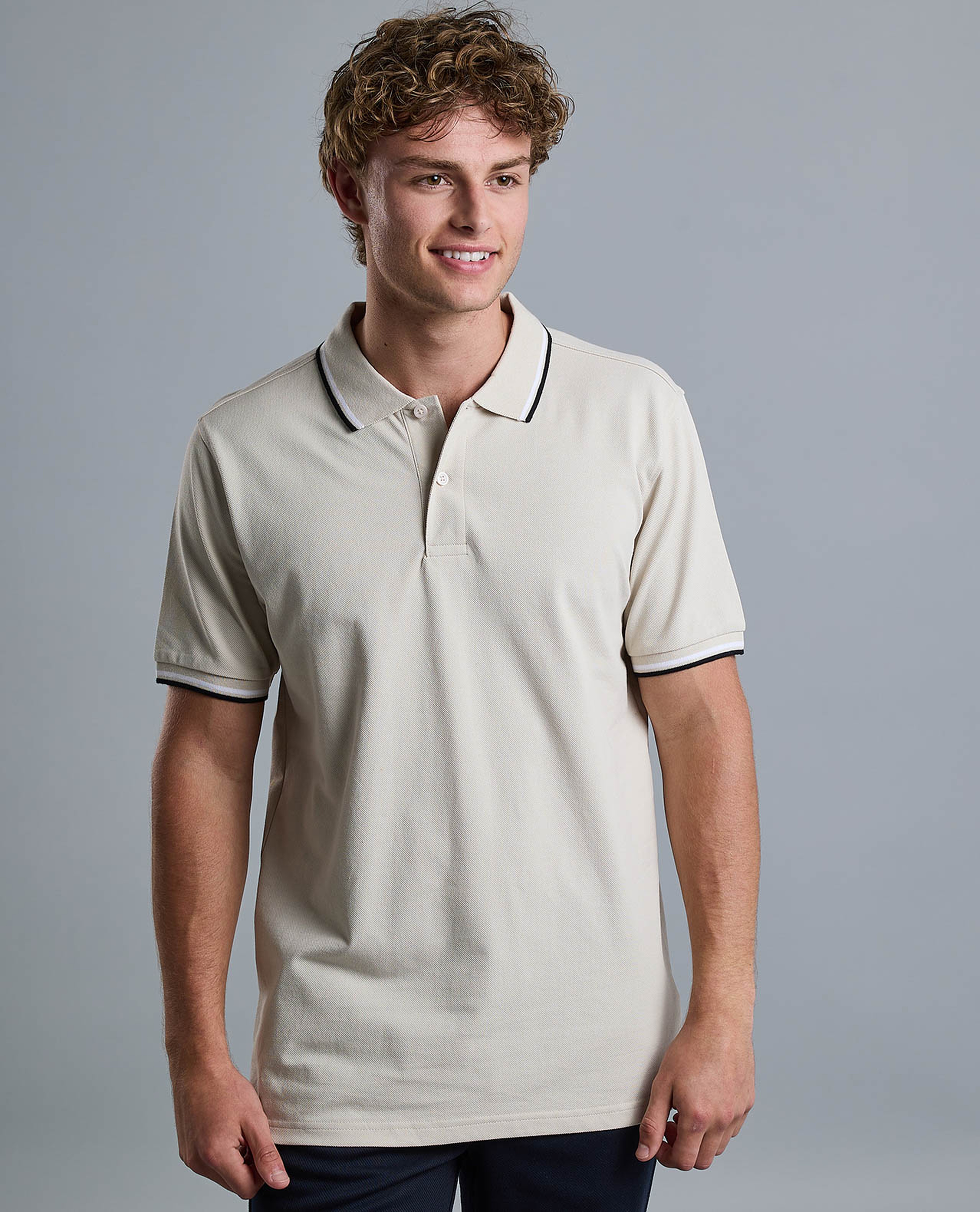 Contrast Tipping Polo T-Shirt with Short Sleeves