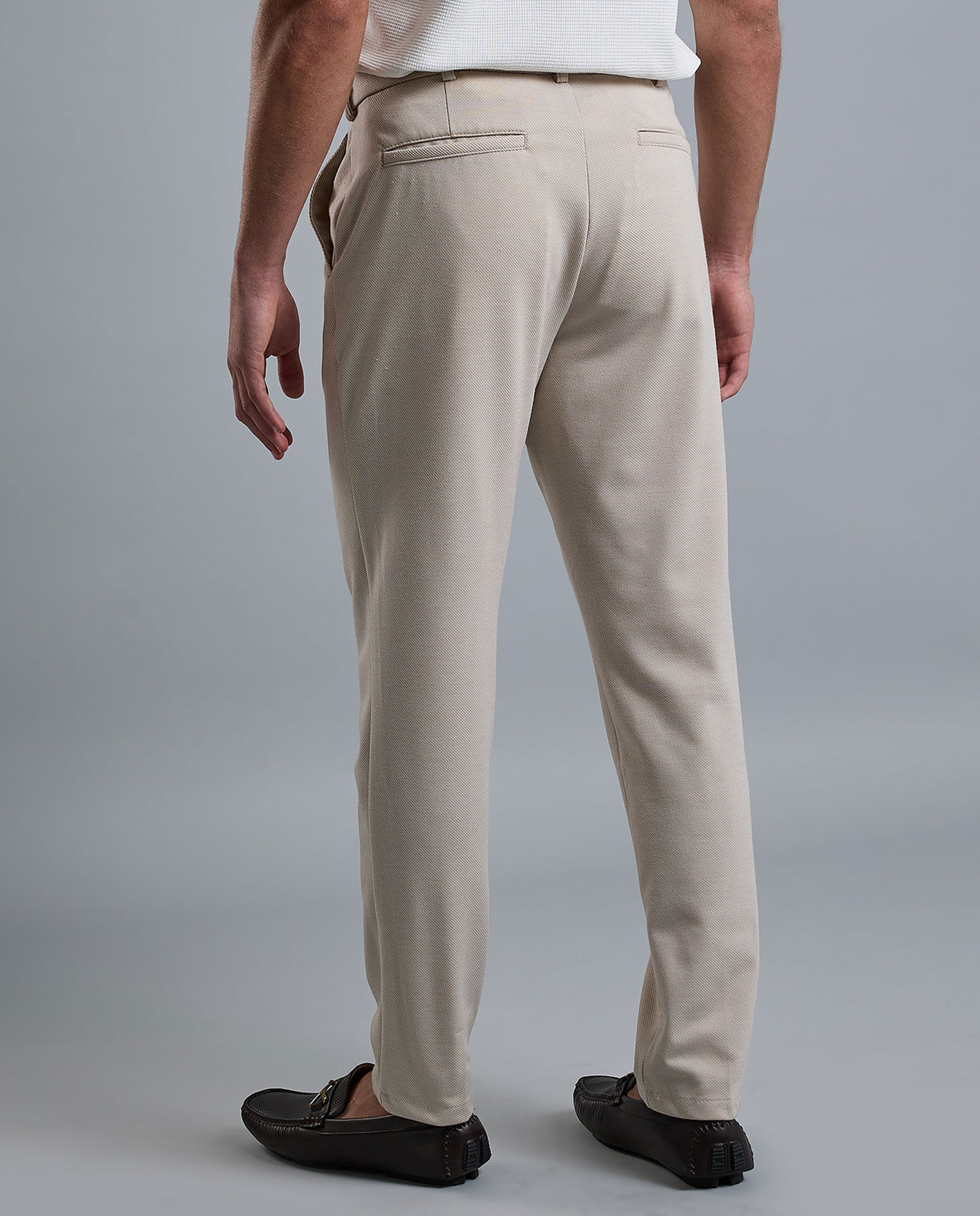 Solid Slim Fit Trousers with Button Closure
