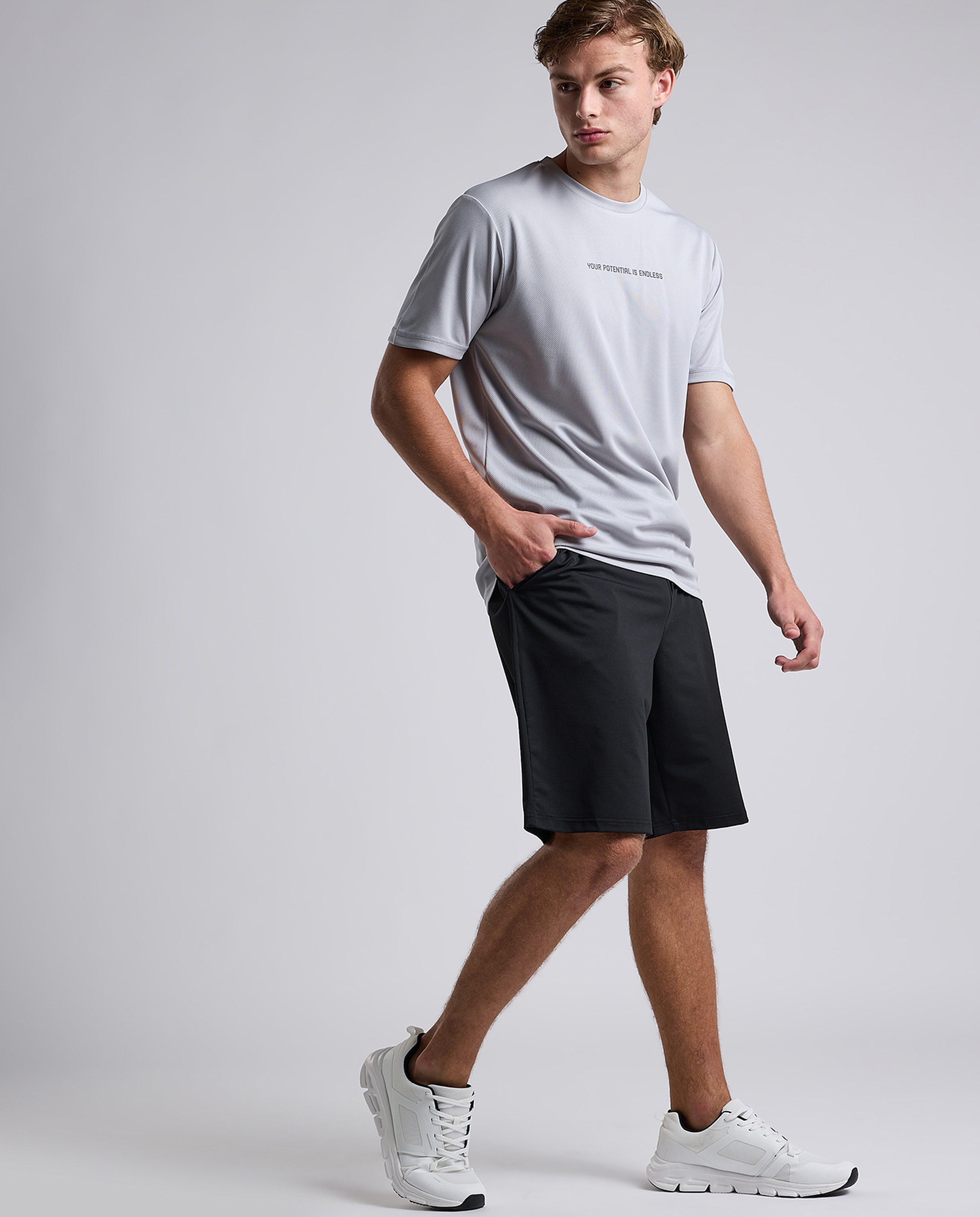 Printed Active T-Shirt with Short Sleeves