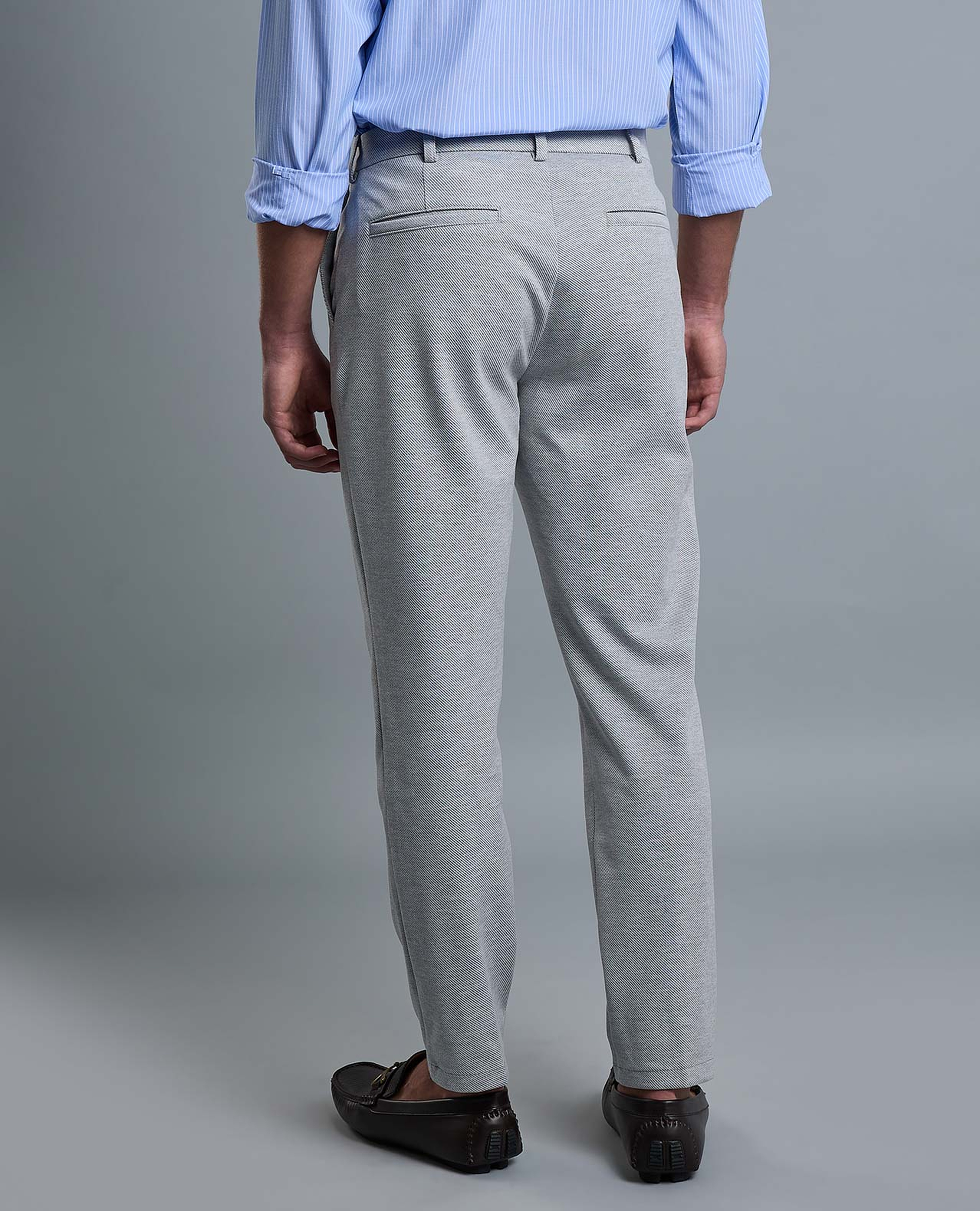 Solid Slim Fit Trousers with Button Closure
