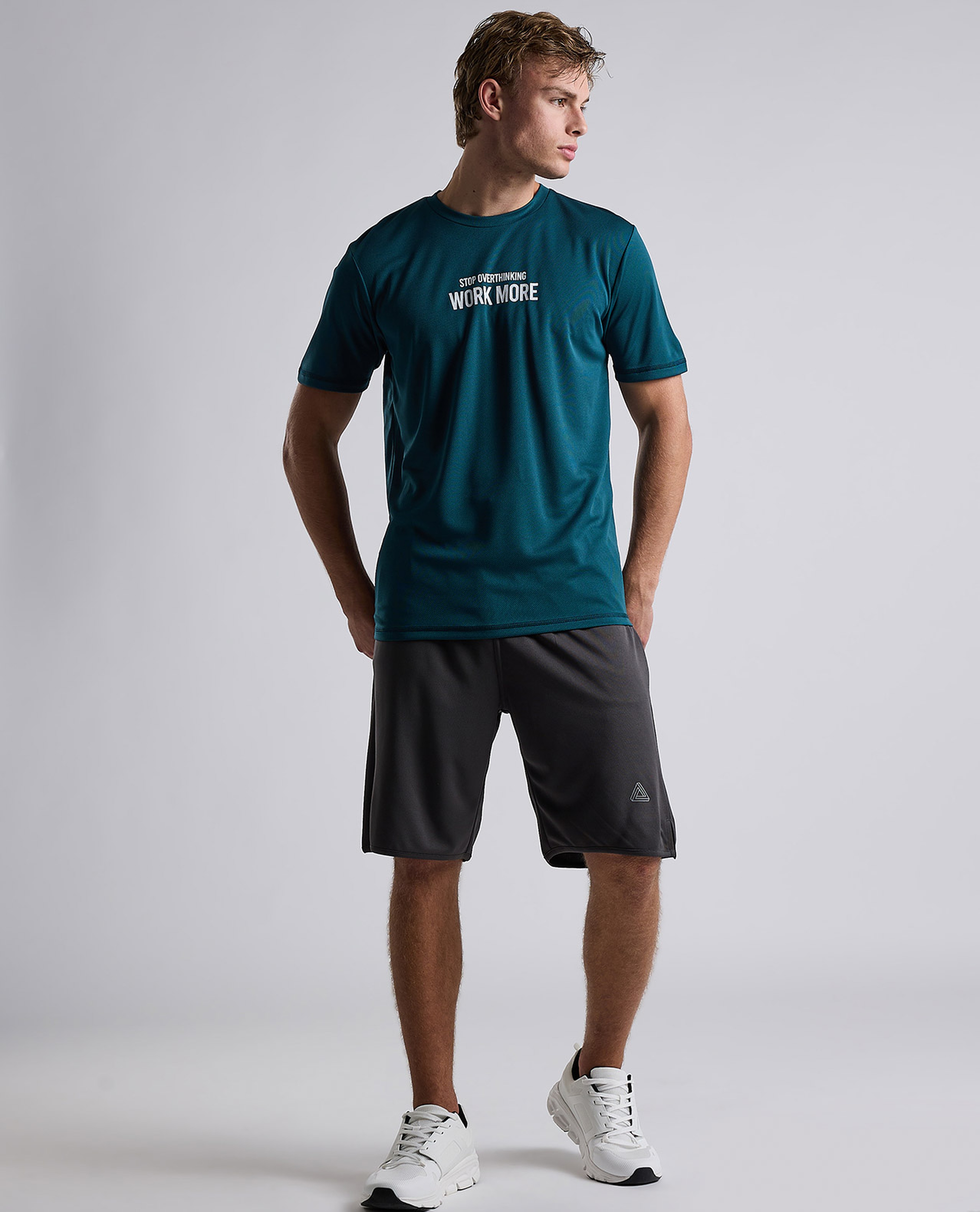 Printed Active T-Shirt with Short Sleeves