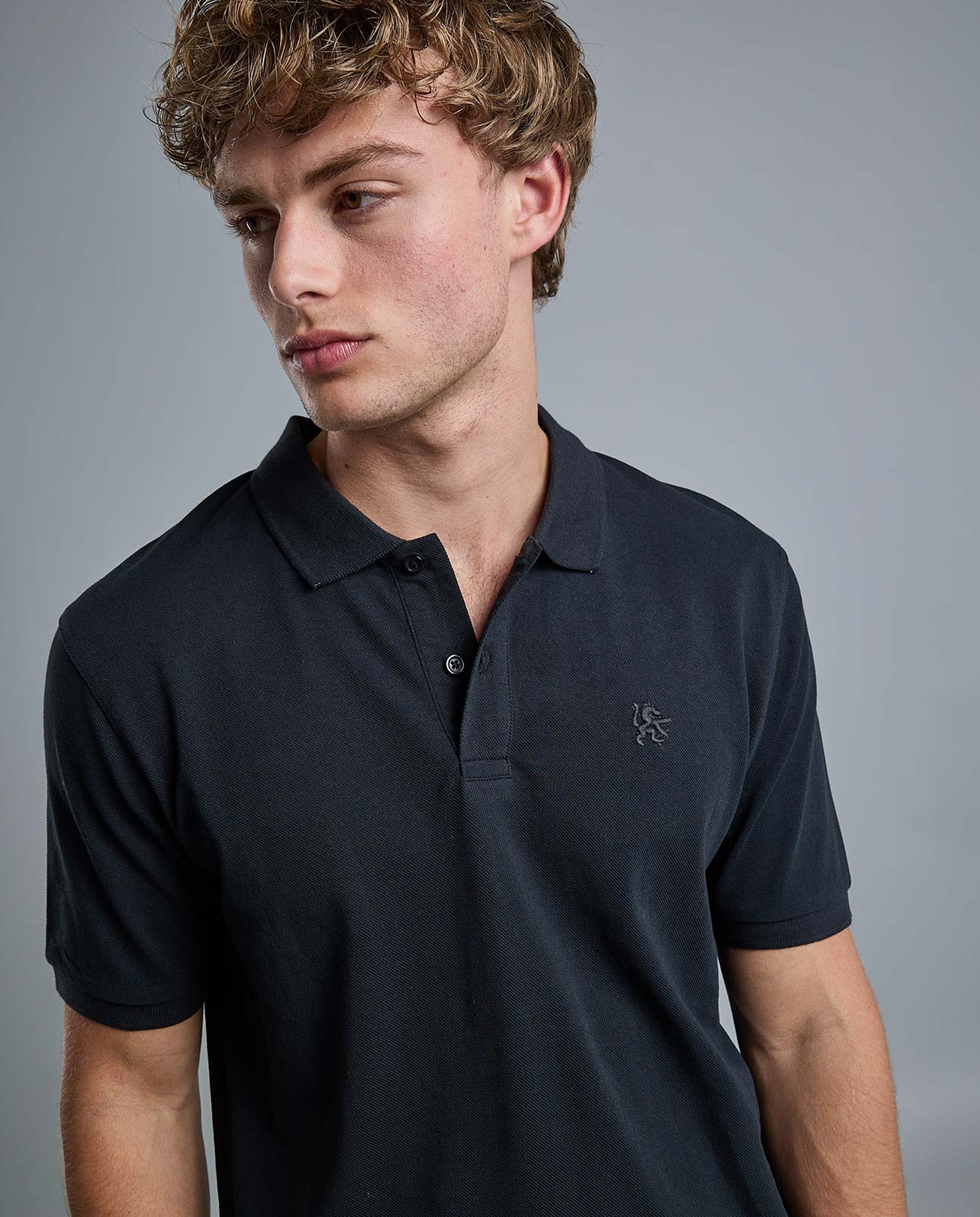 Solid Polo T-Shirt with Short Sleeves