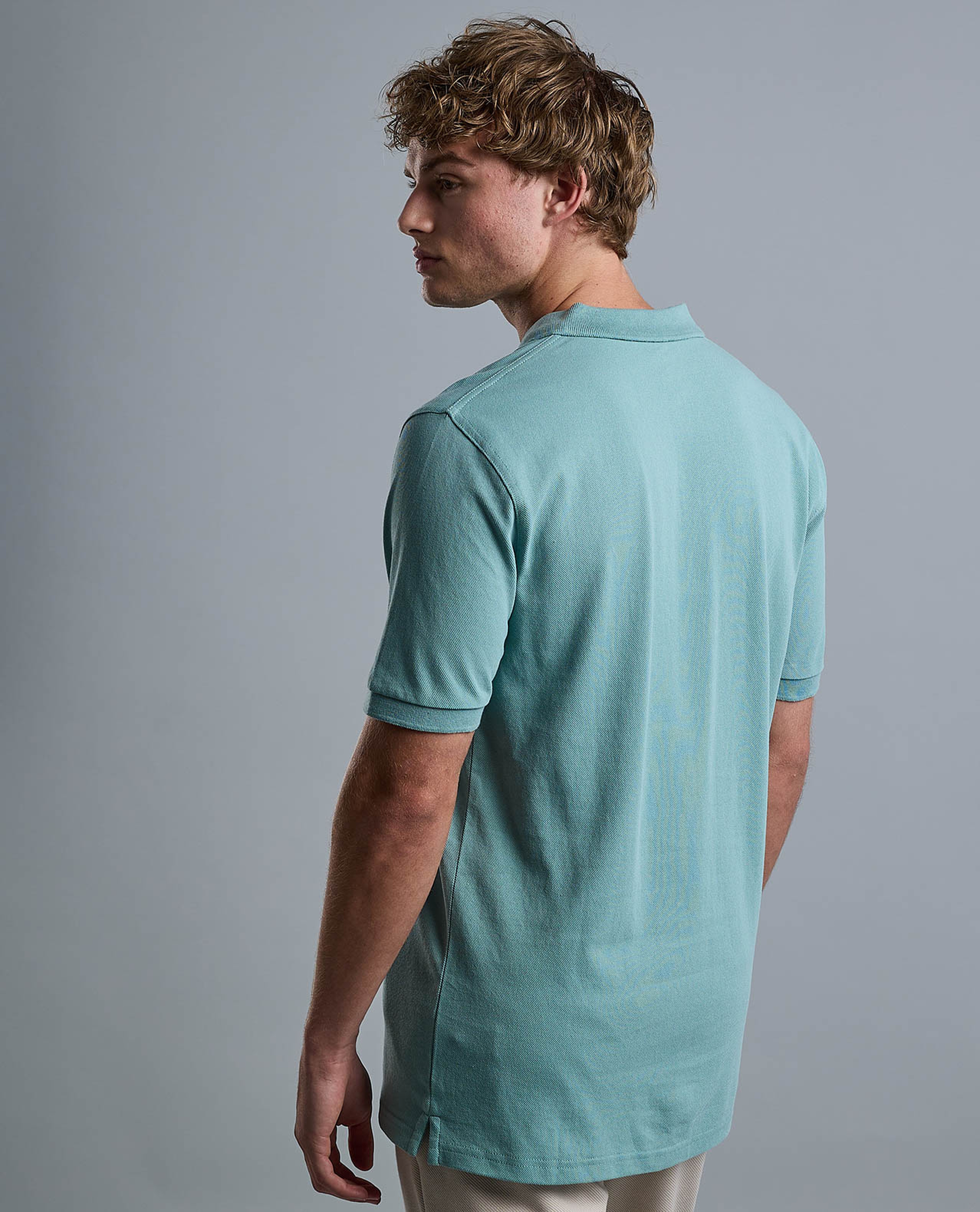 Solid Polo T-Shirt with Short Sleeves