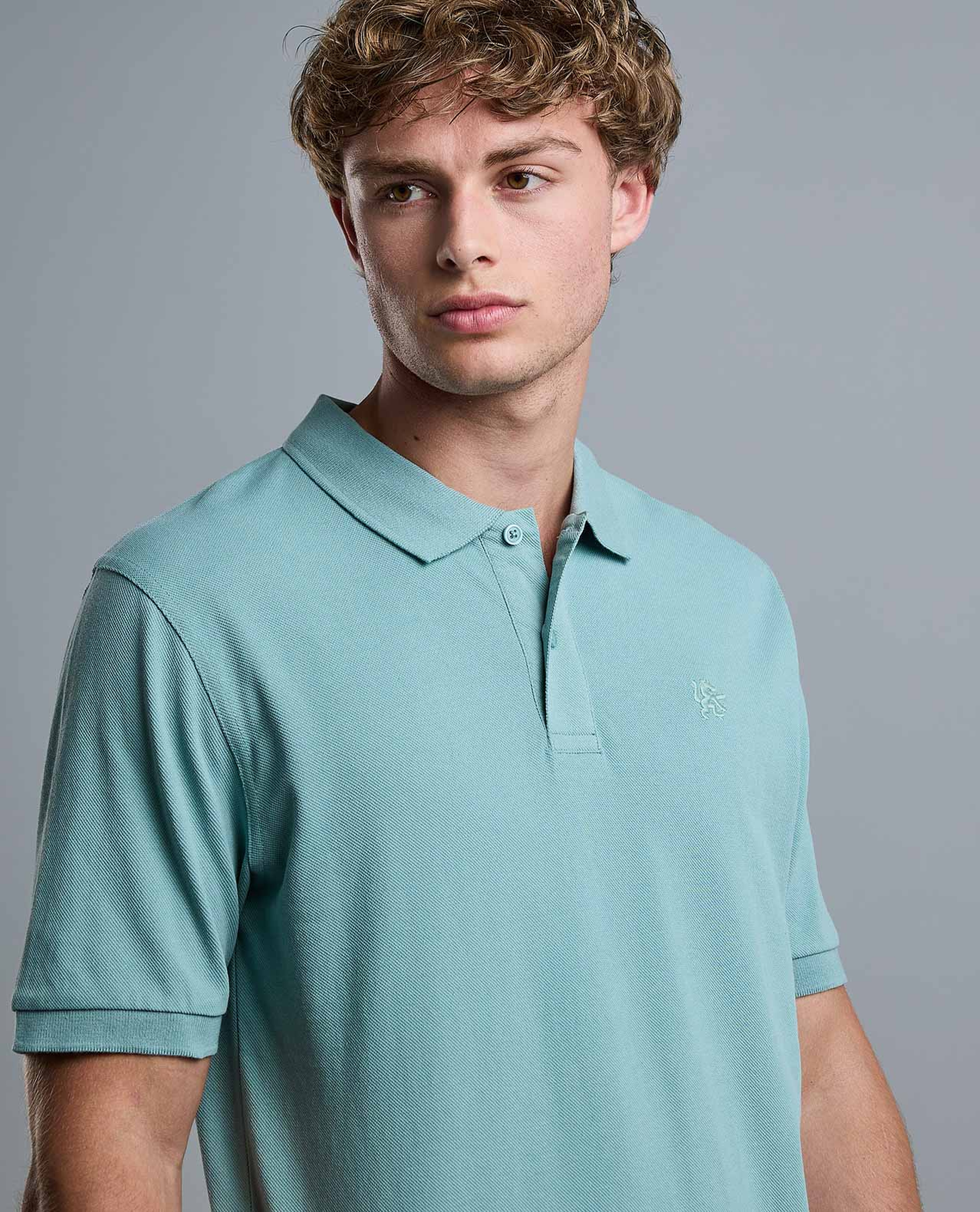 Solid Polo T-Shirt with Short Sleeves