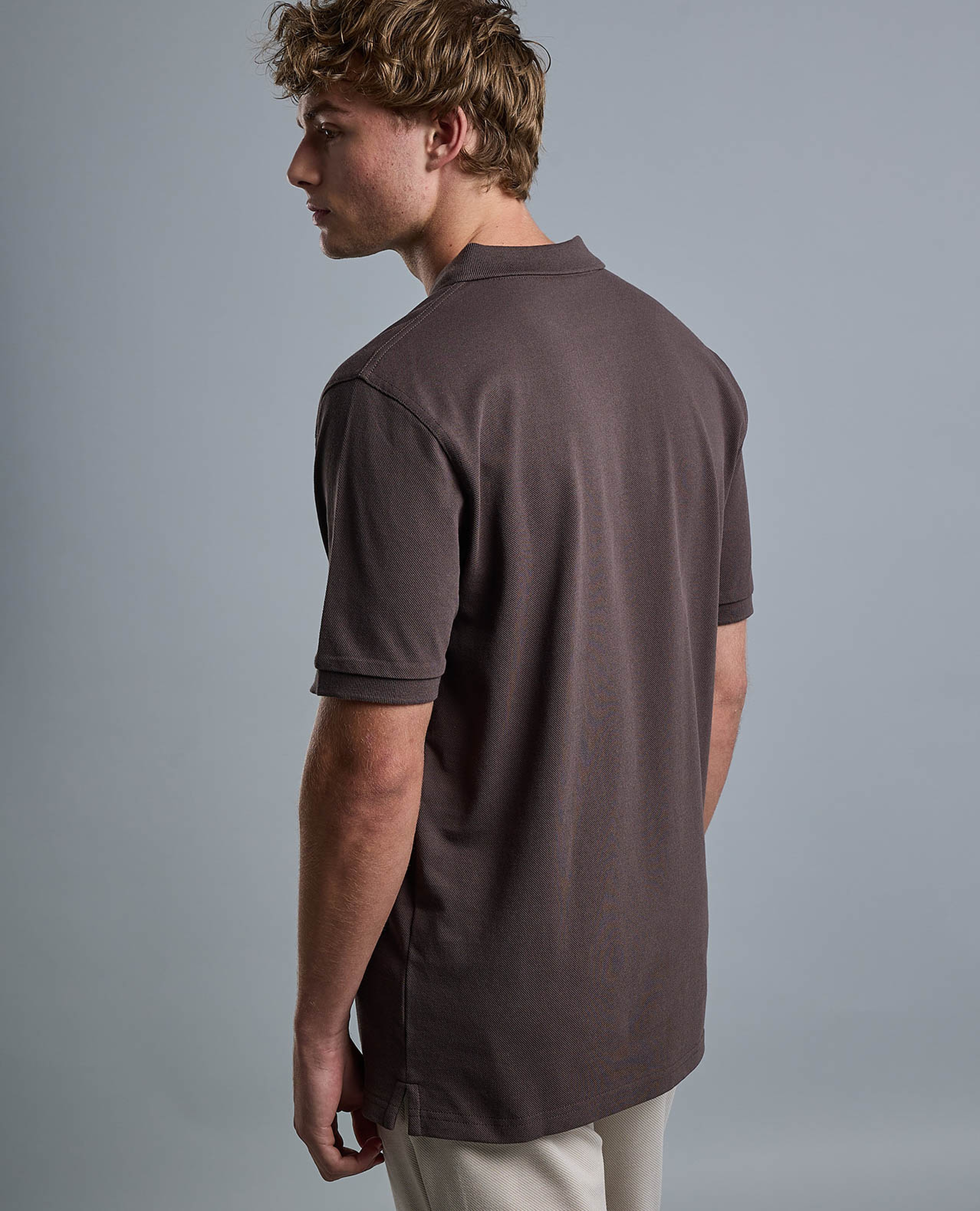 Solid Polo T-Shirt with Short Sleeves