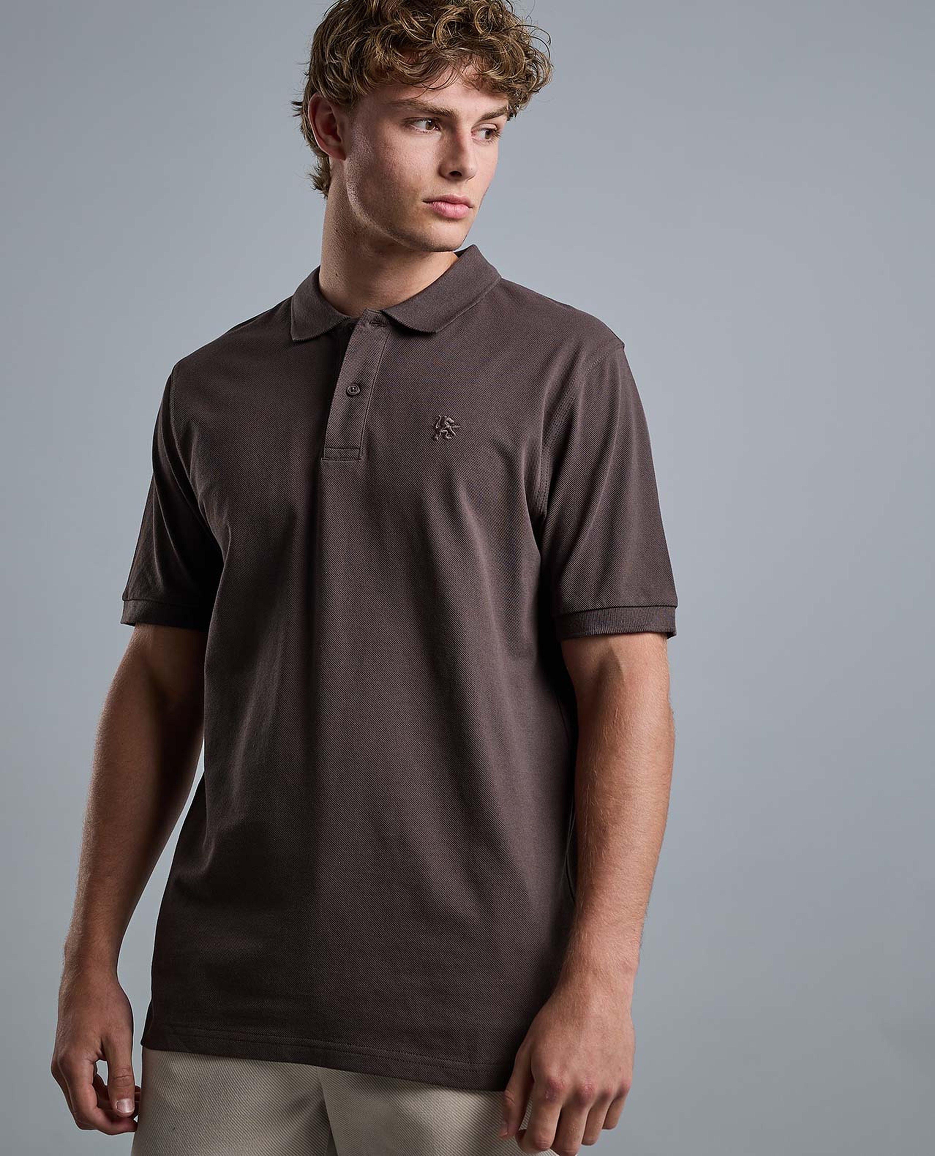 Solid Polo T-Shirt with Short Sleeves
