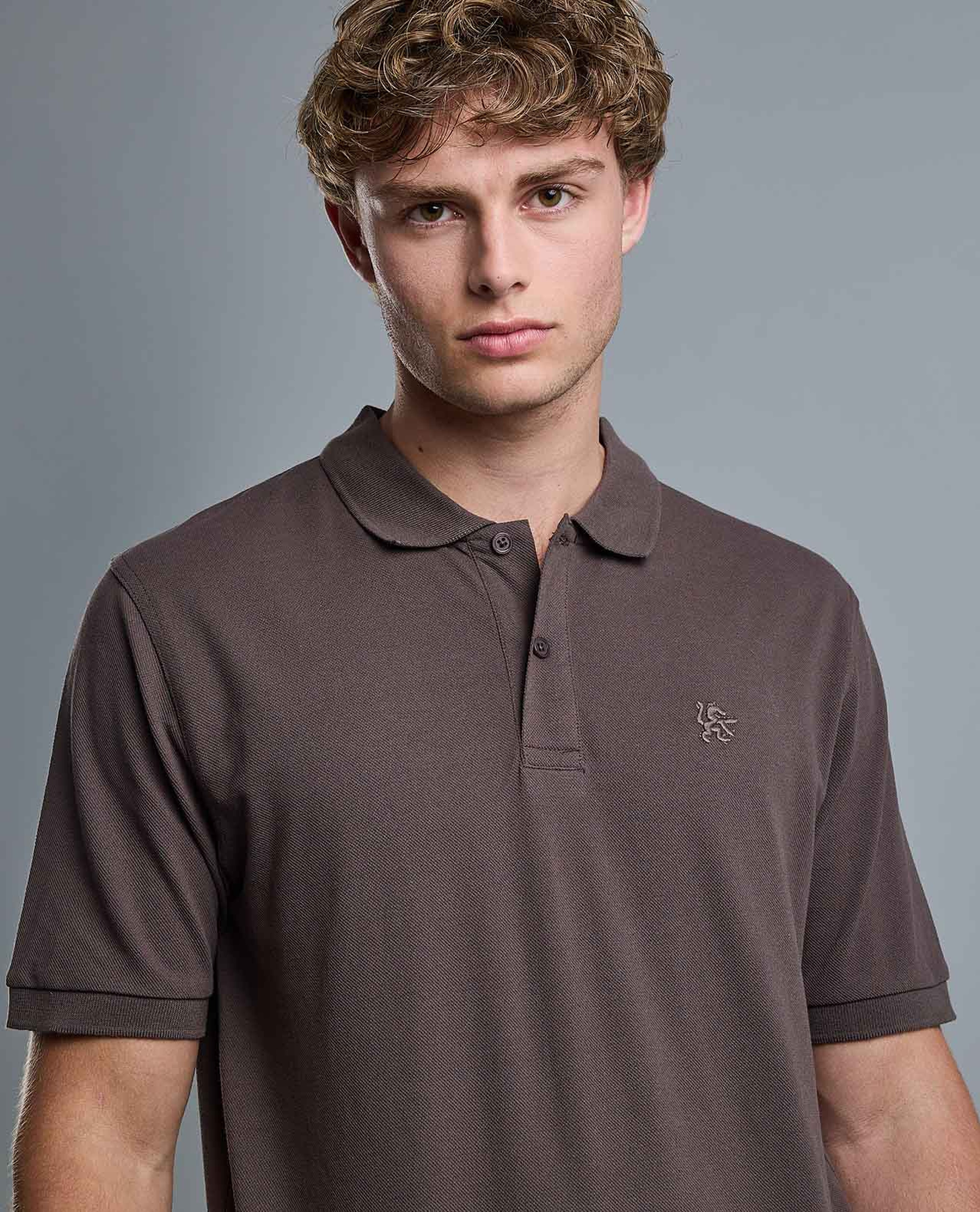 Solid Polo T-Shirt with Short Sleeves