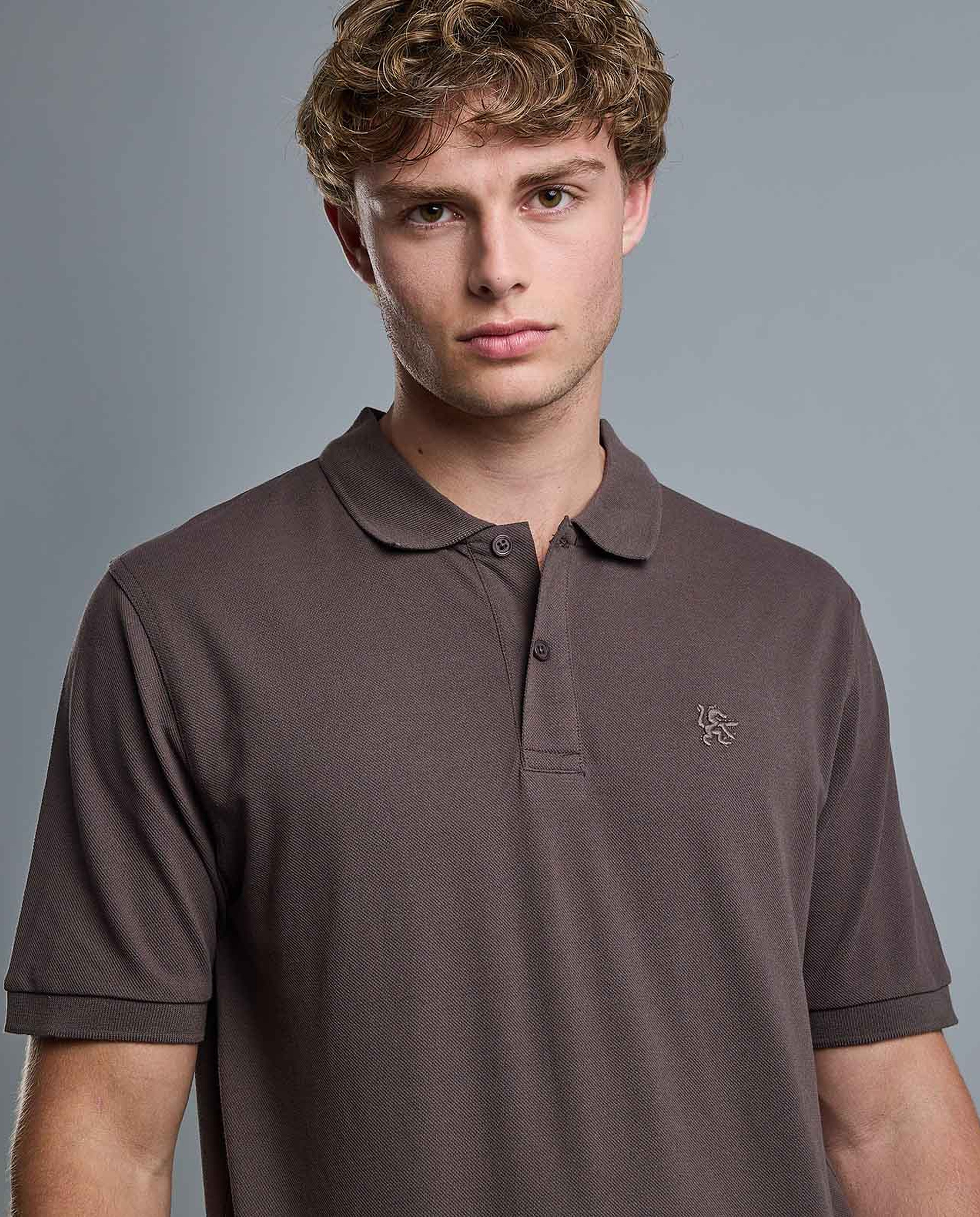 Solid Polo T-Shirt with Short Sleeves
