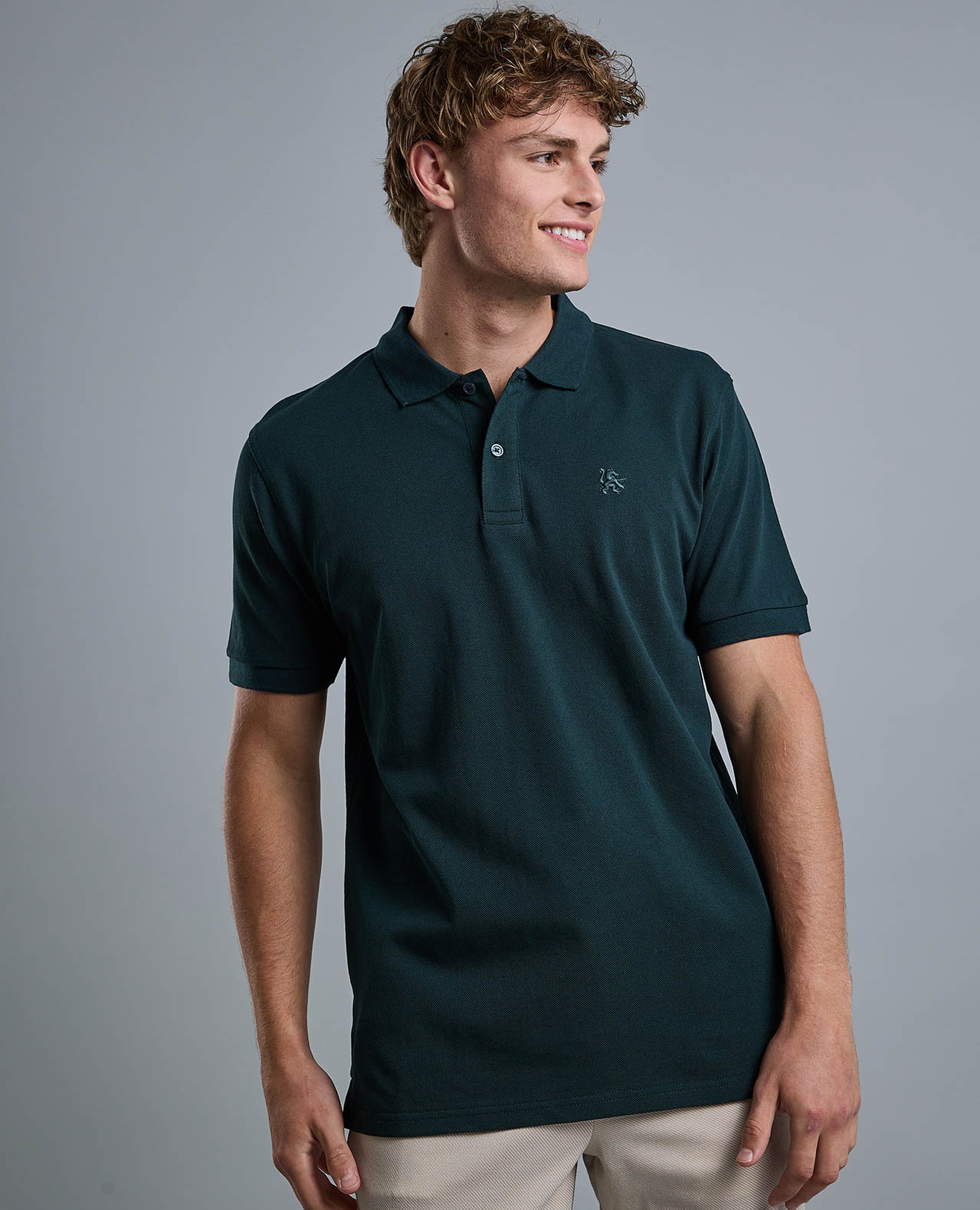 Solid Polo T-Shirt with Short Sleeves