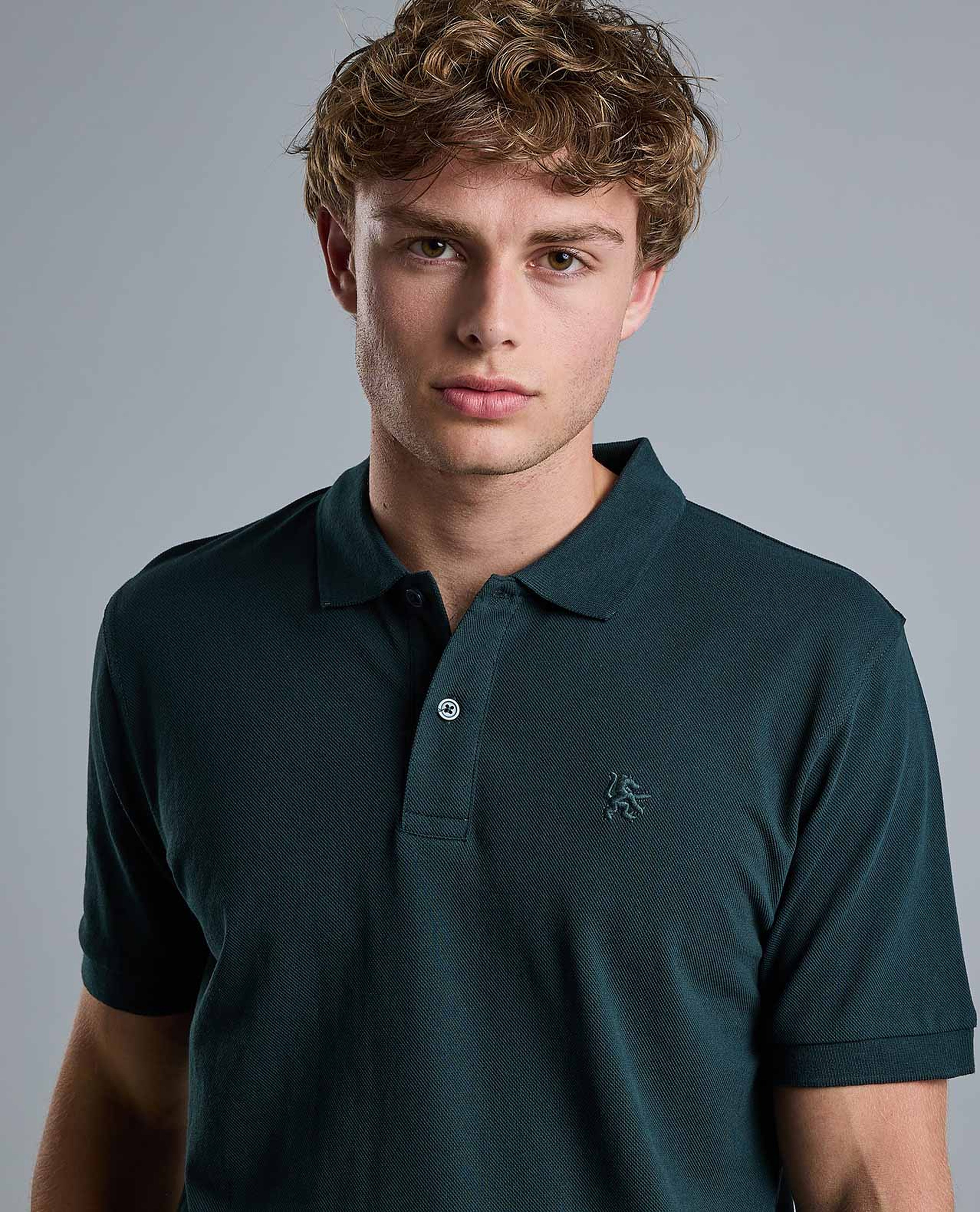 Solid Polo T-Shirt with Short Sleeves
