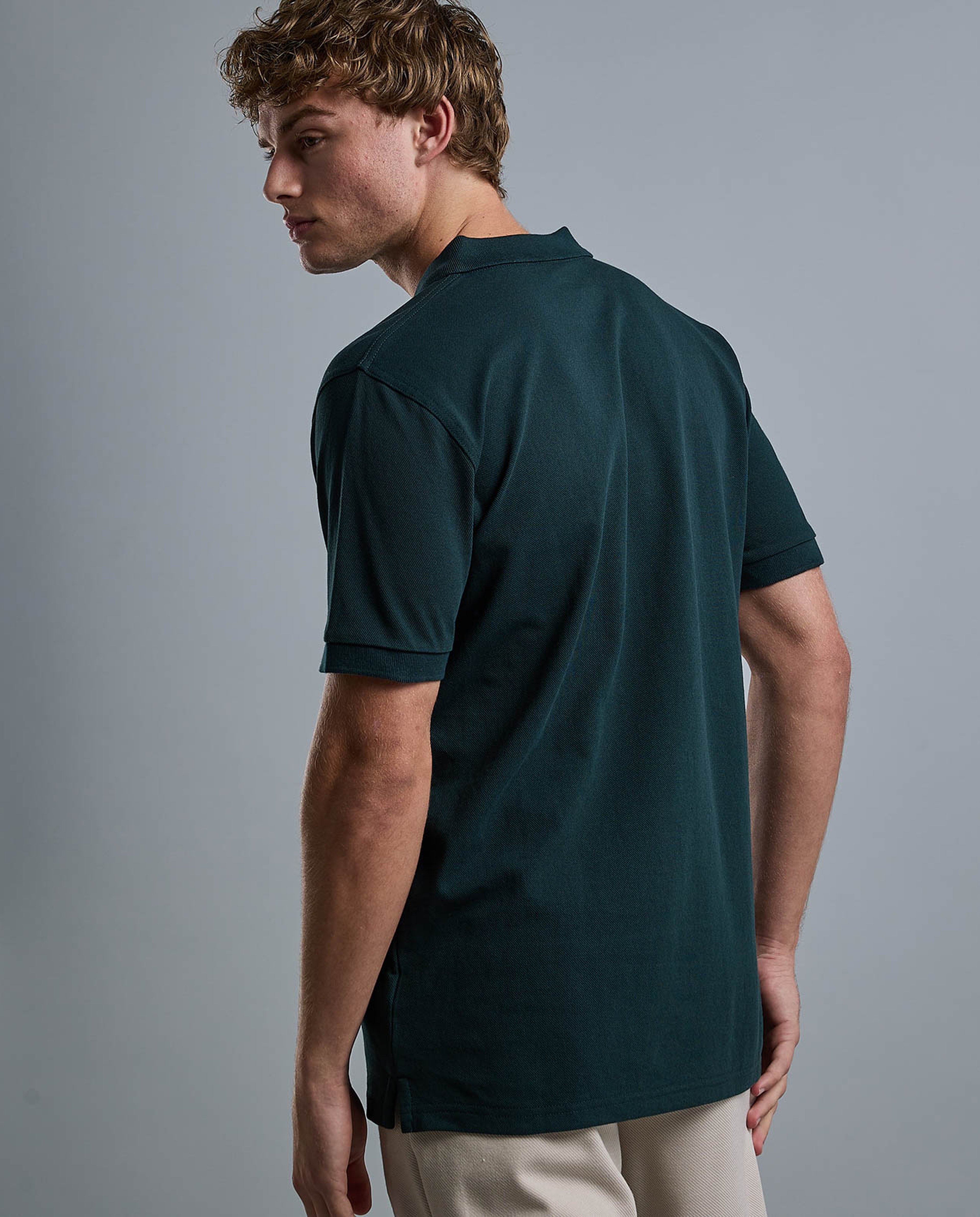 Solid Polo T-Shirt with Short Sleeves
