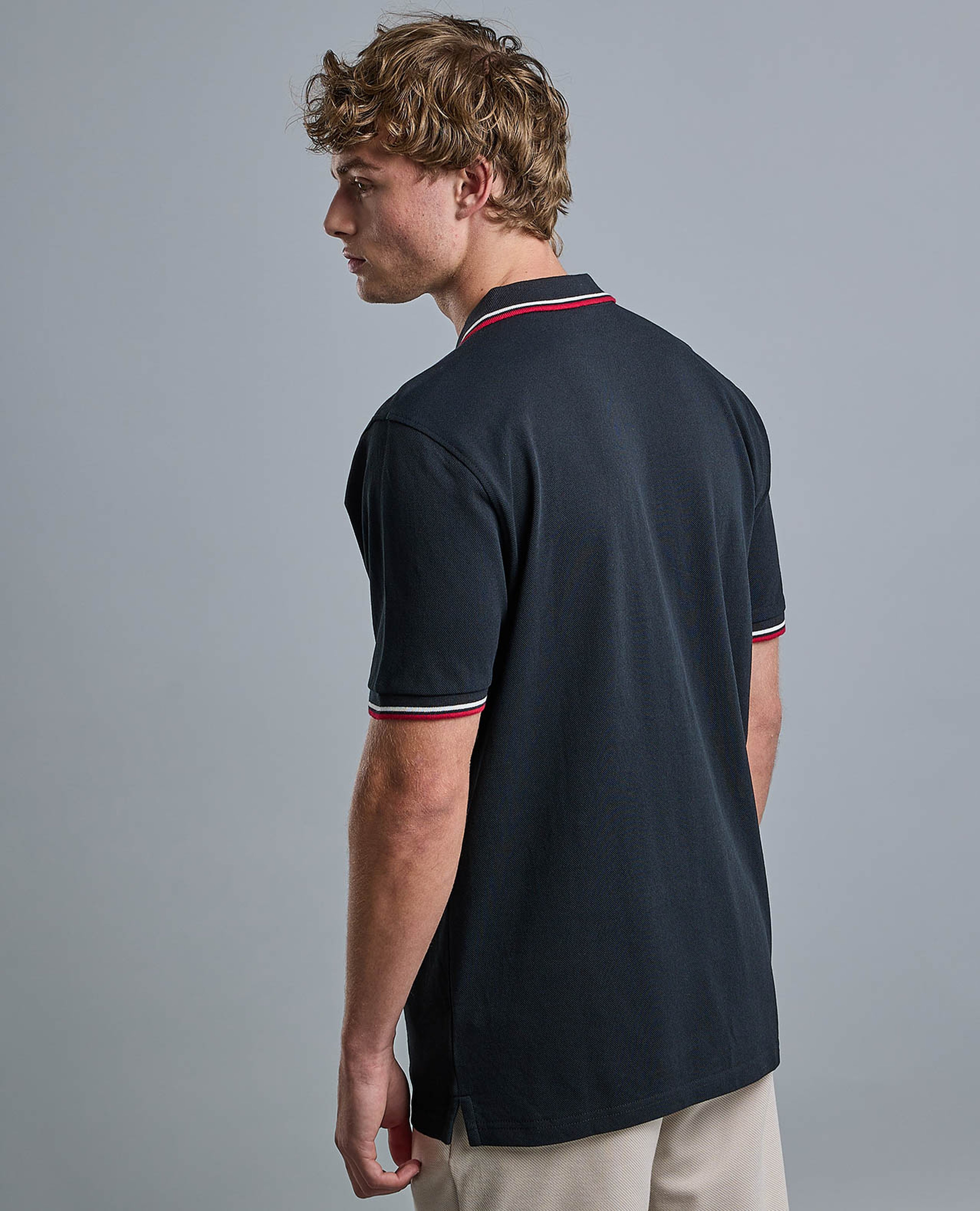 Contrast Tipping Polo T-Shirt with Short Sleeves