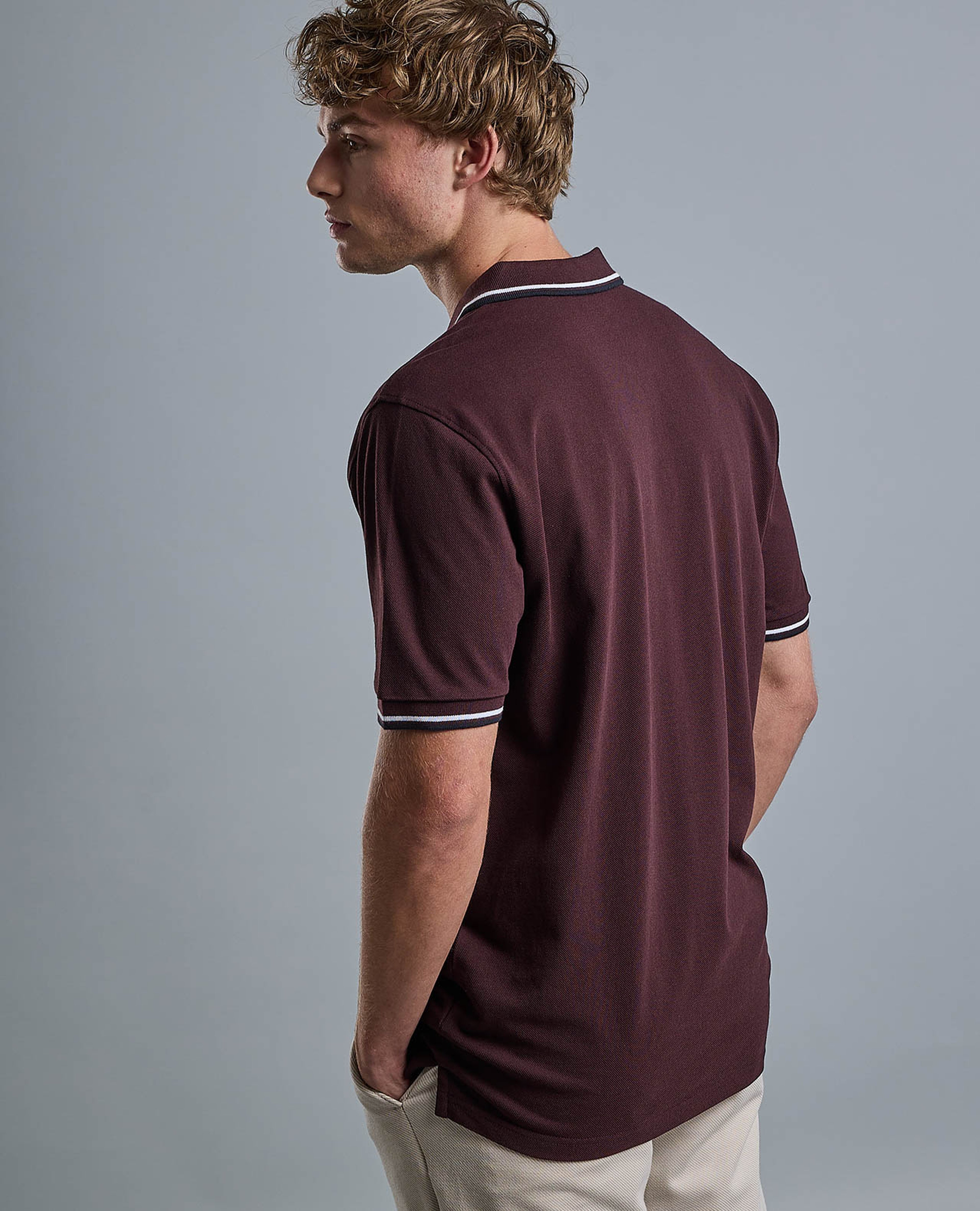 Contrast Tipping Polo T-Shirt with Short Sleeves