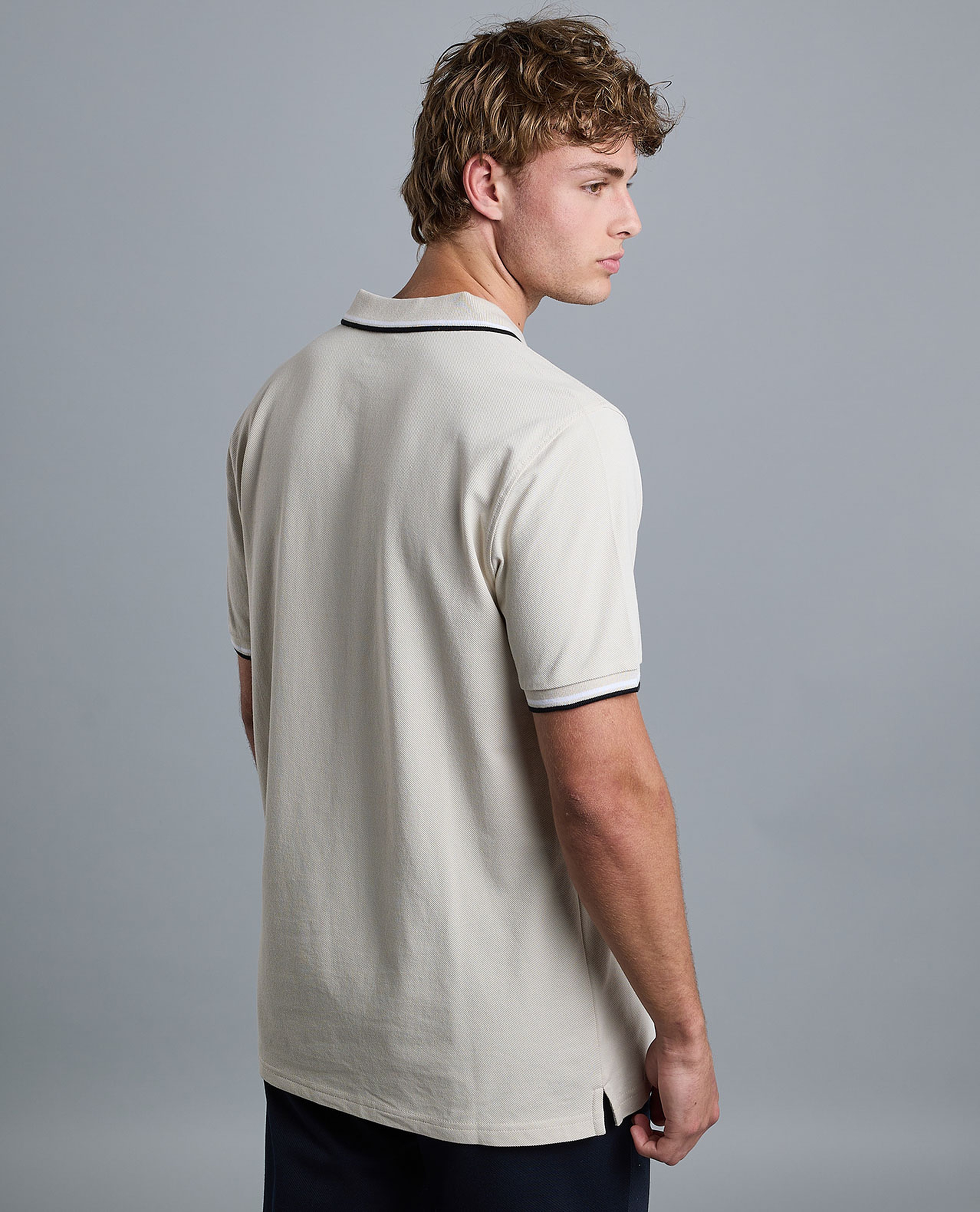 Contrast Tipping Polo T-Shirt with Short Sleeves