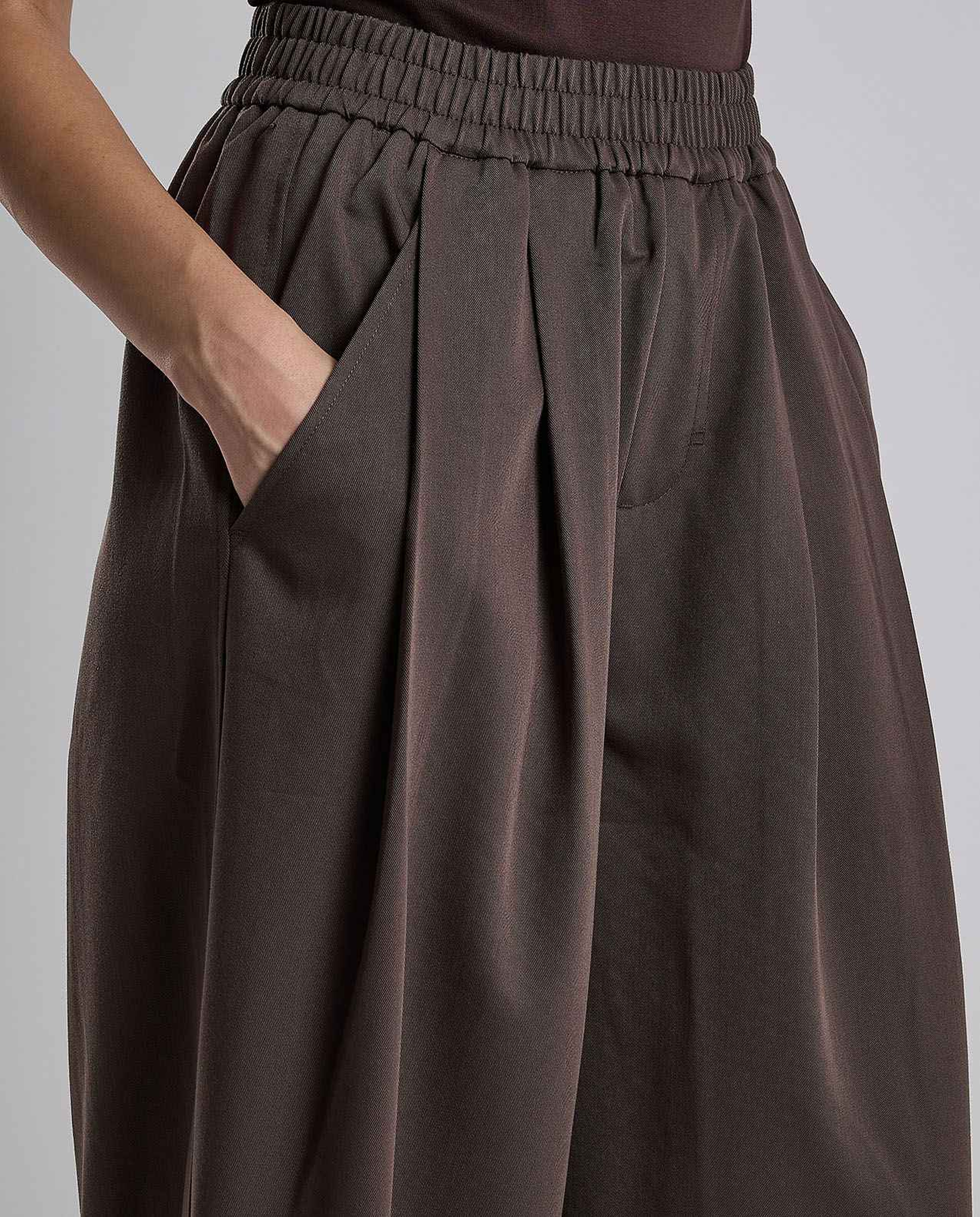 Solid Wide Leg Pants with Elastic Waist