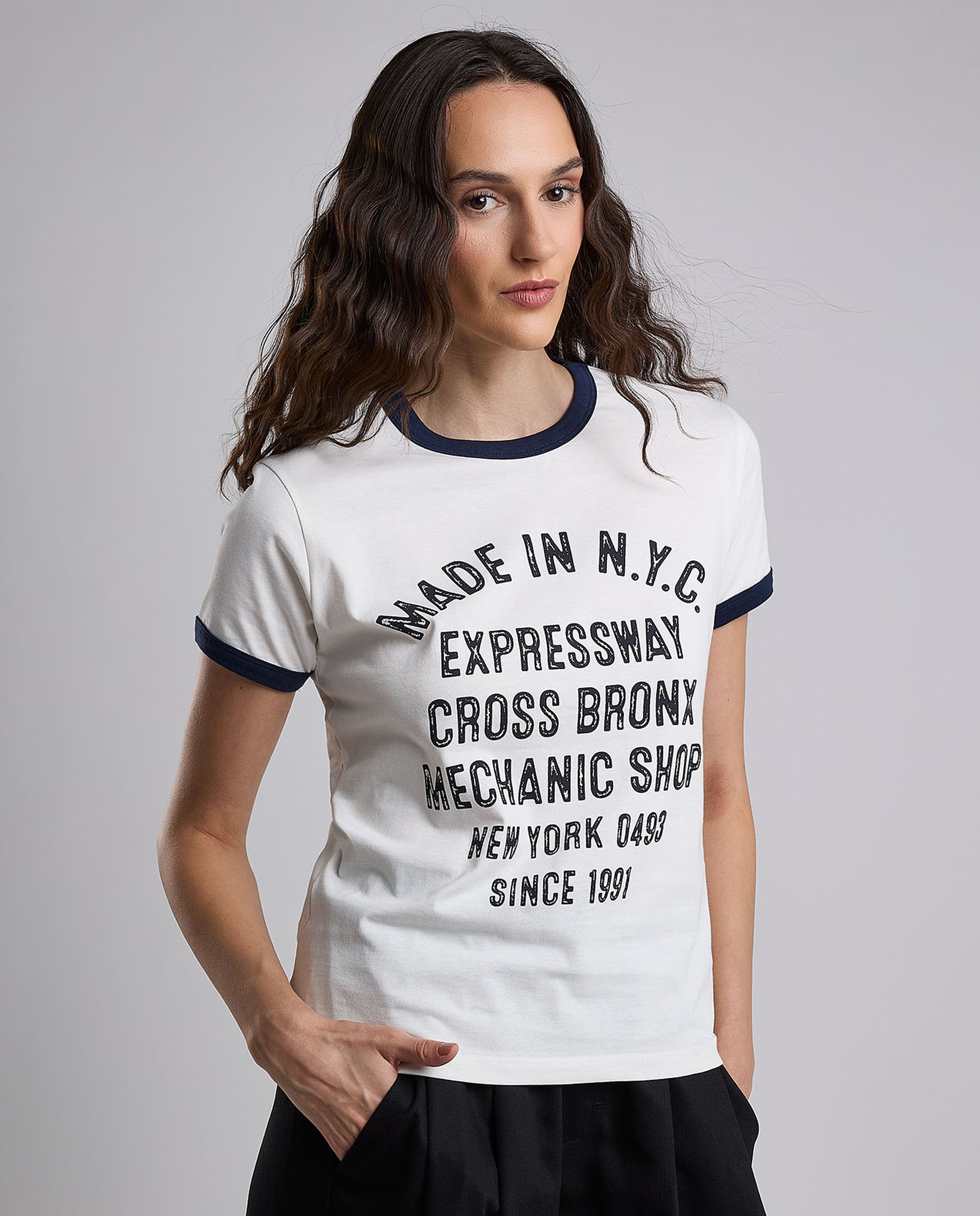 Printed T-Shirt with Crew Neck and Short Sleeves