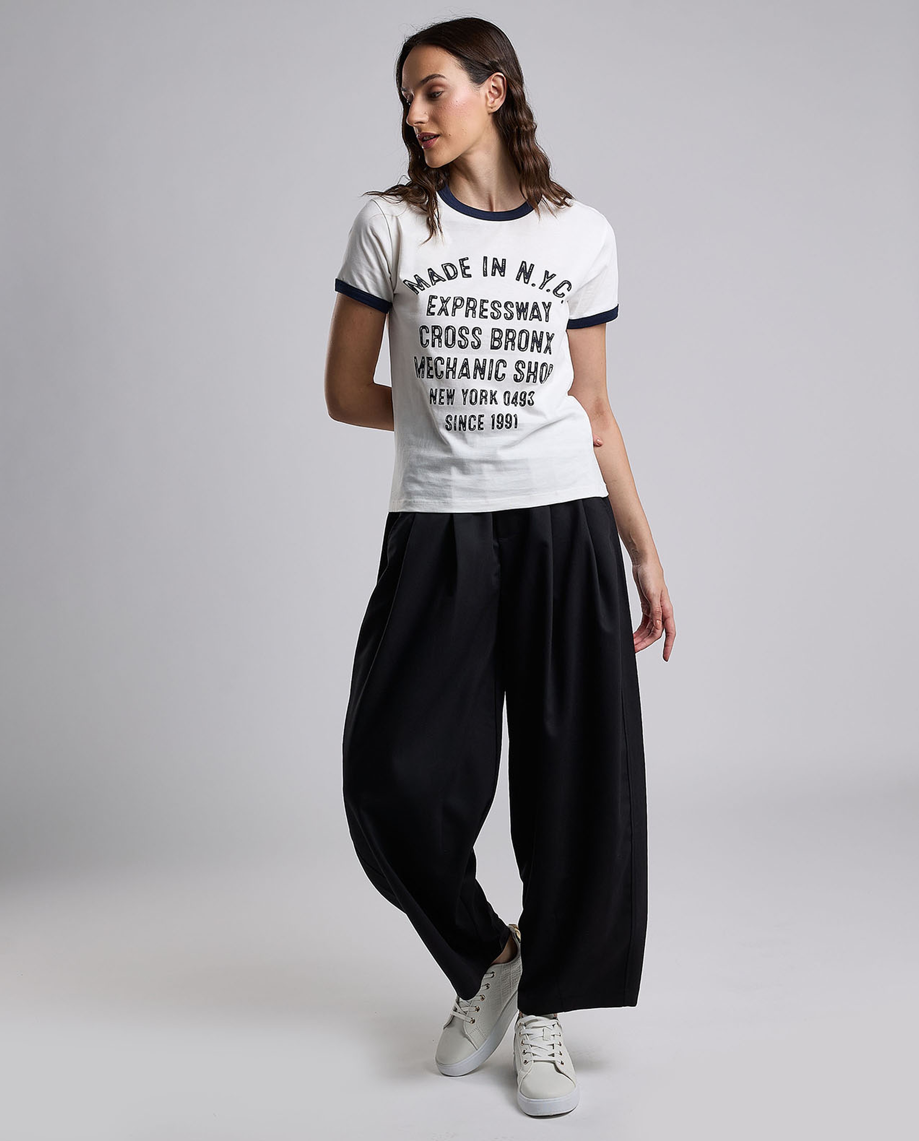 Printed T-Shirt with Crew Neck and Short Sleeves