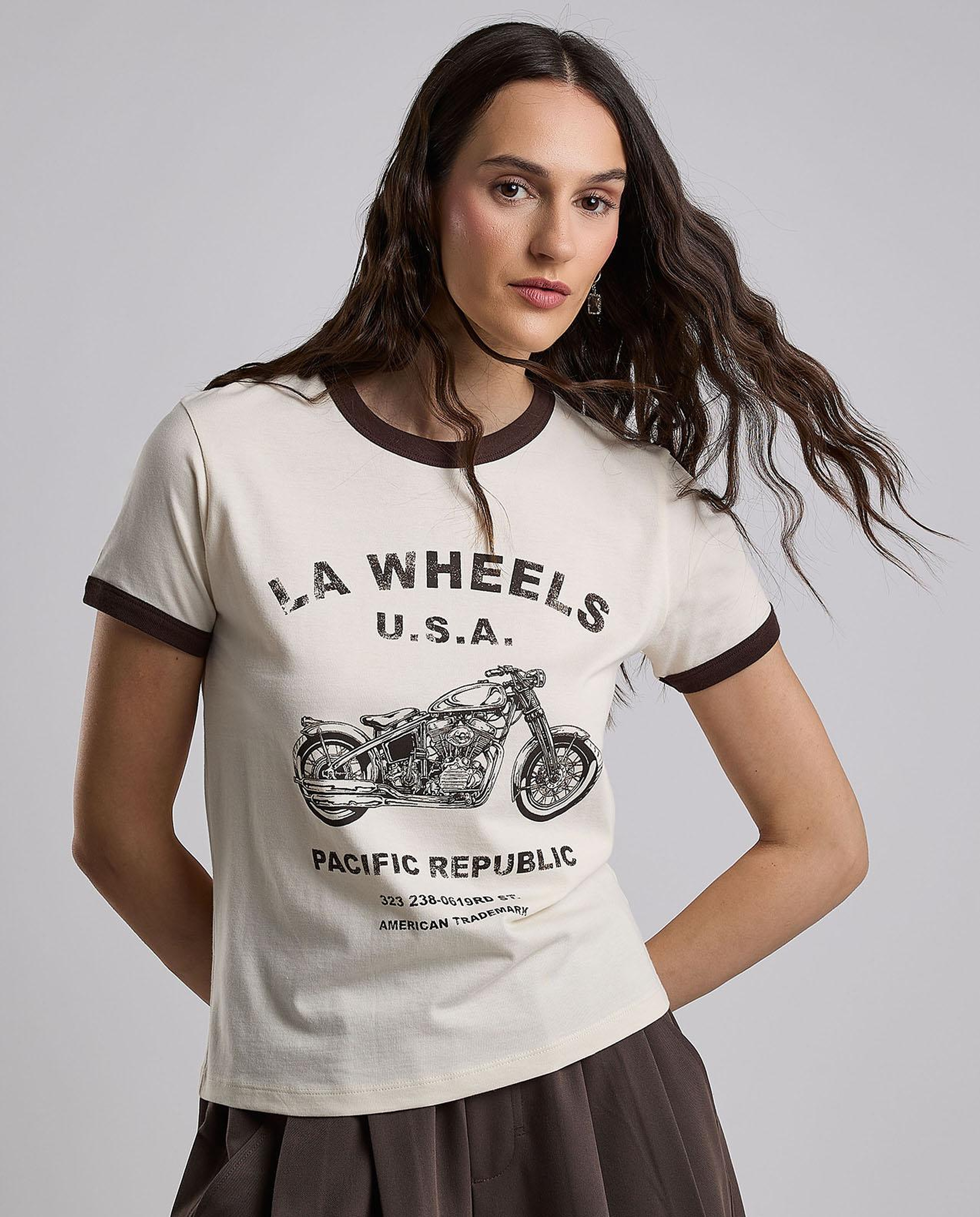 Printed T-Shirt with Crew Neck and Short Sleeves