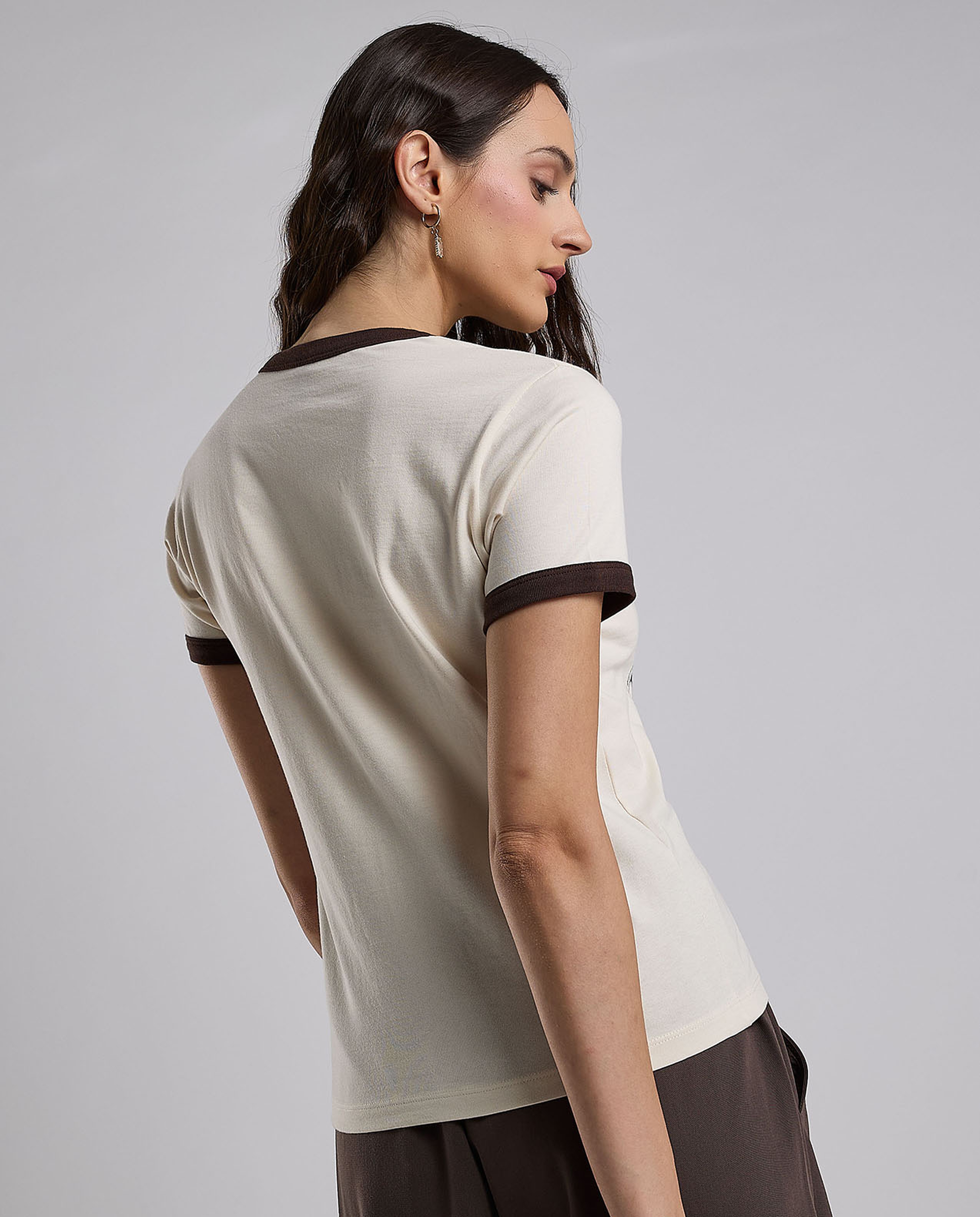 Printed T-Shirt with Crew Neck and Short Sleeves