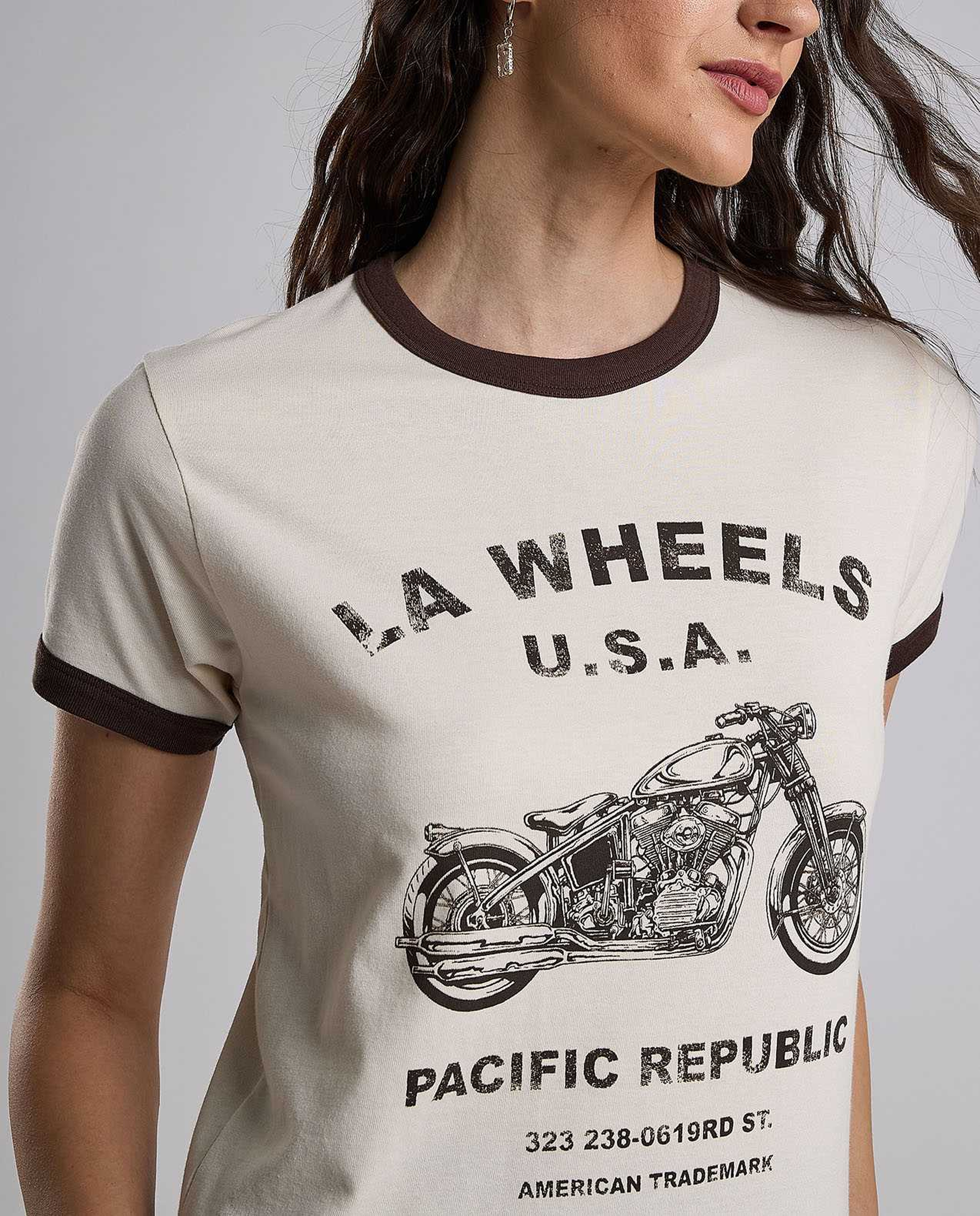 Printed T-Shirt with Crew Neck and Short Sleeves