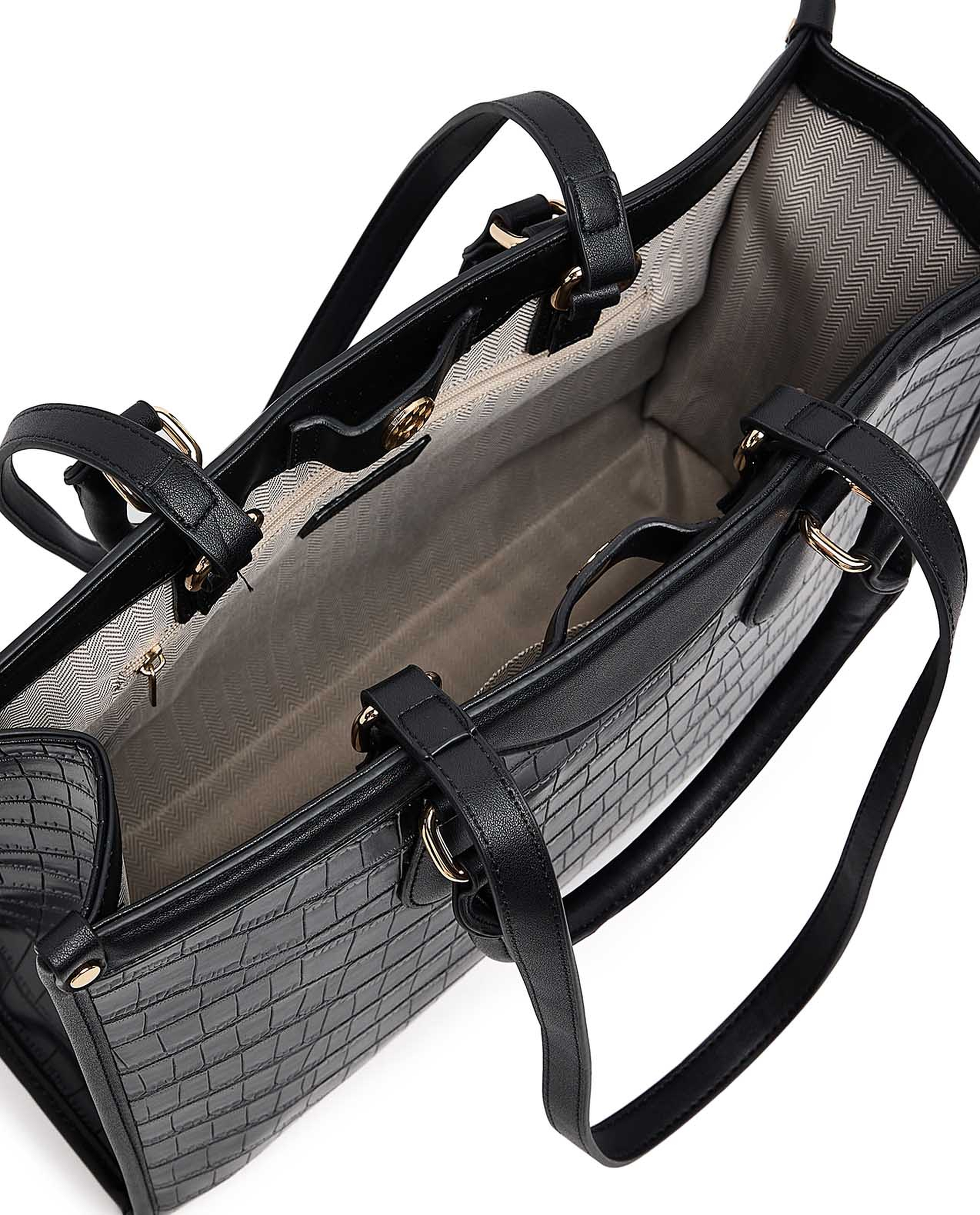 Textured Satchel Bag