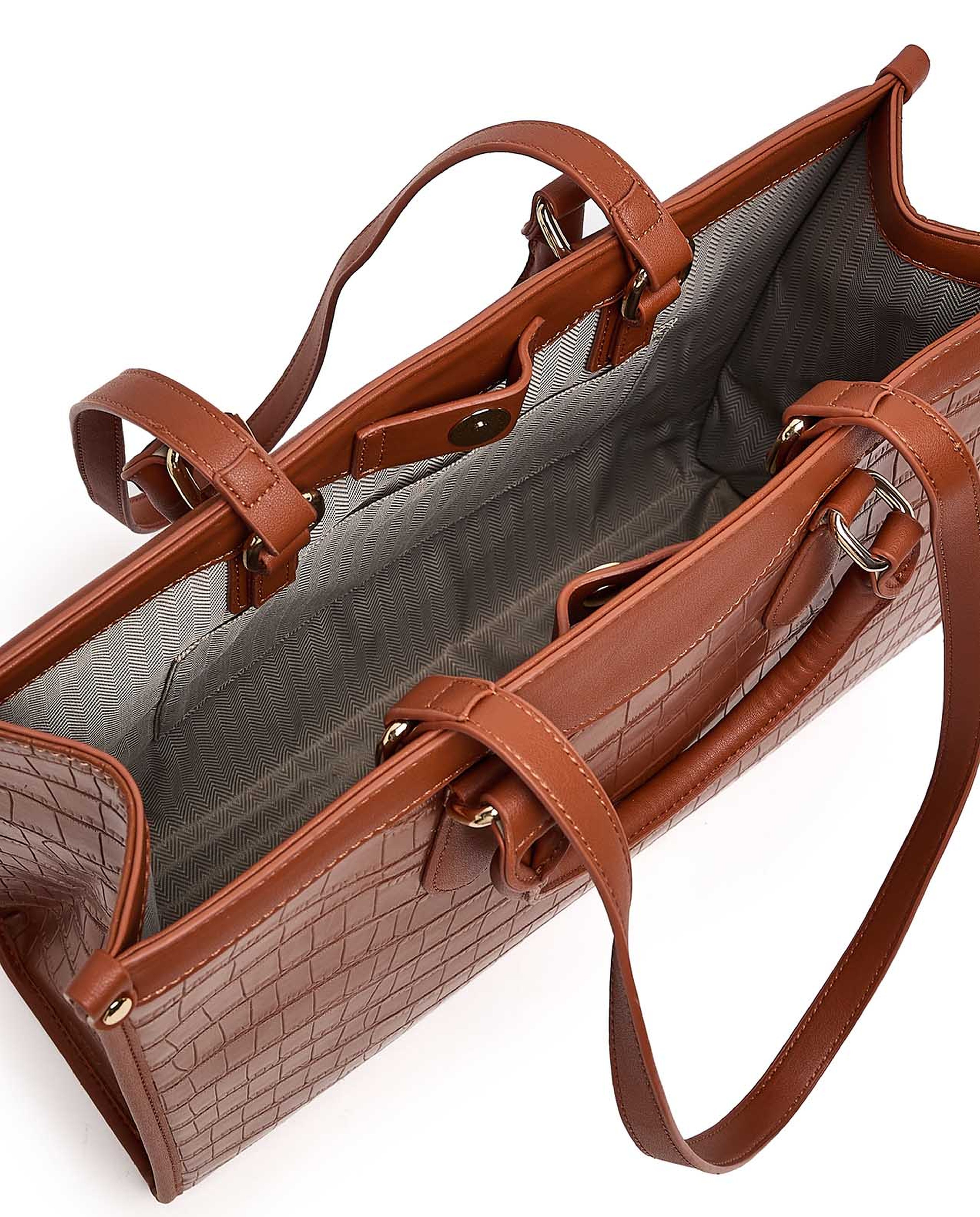 Textured Satchel Bag