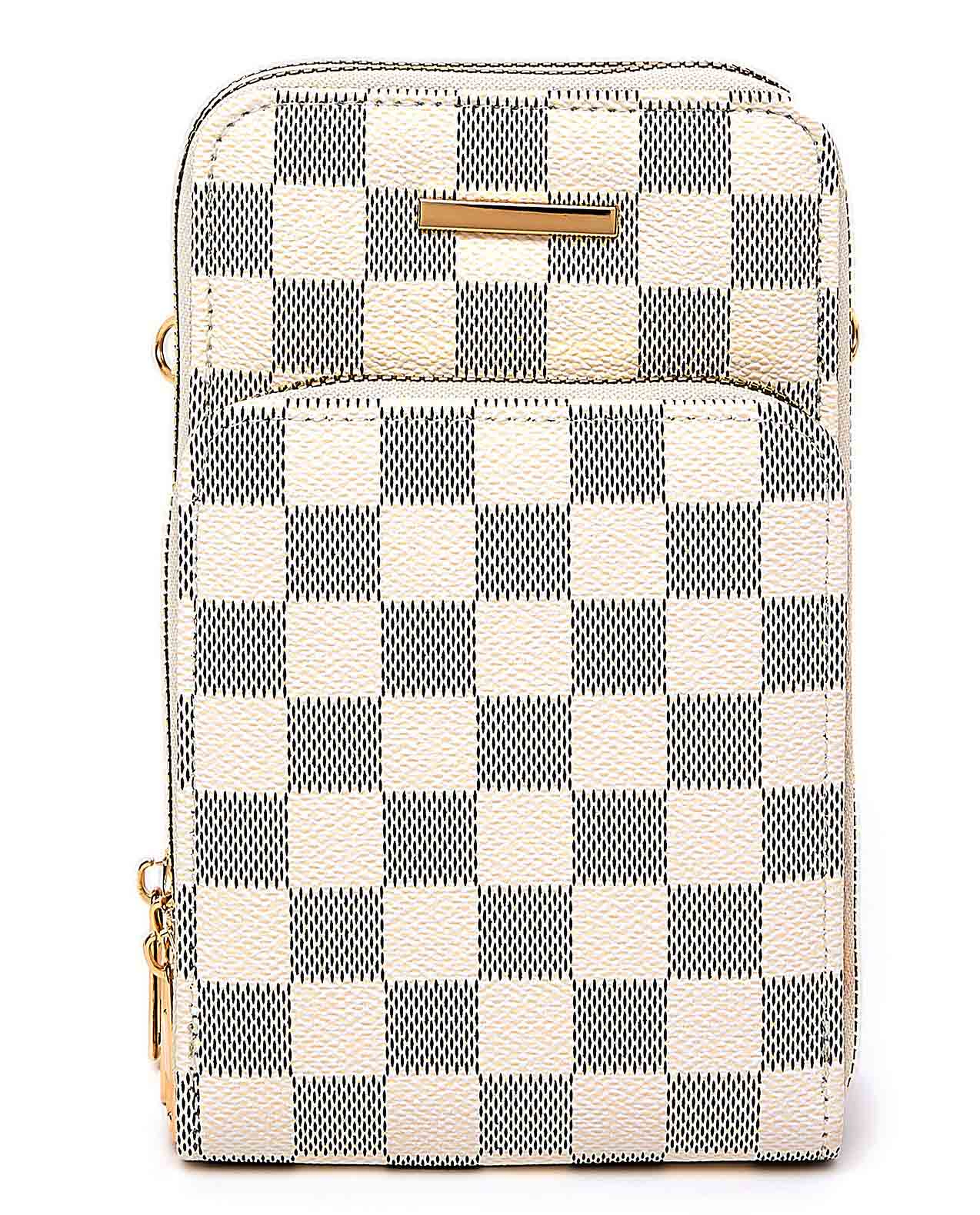 Checked Phone Crossbody Bag